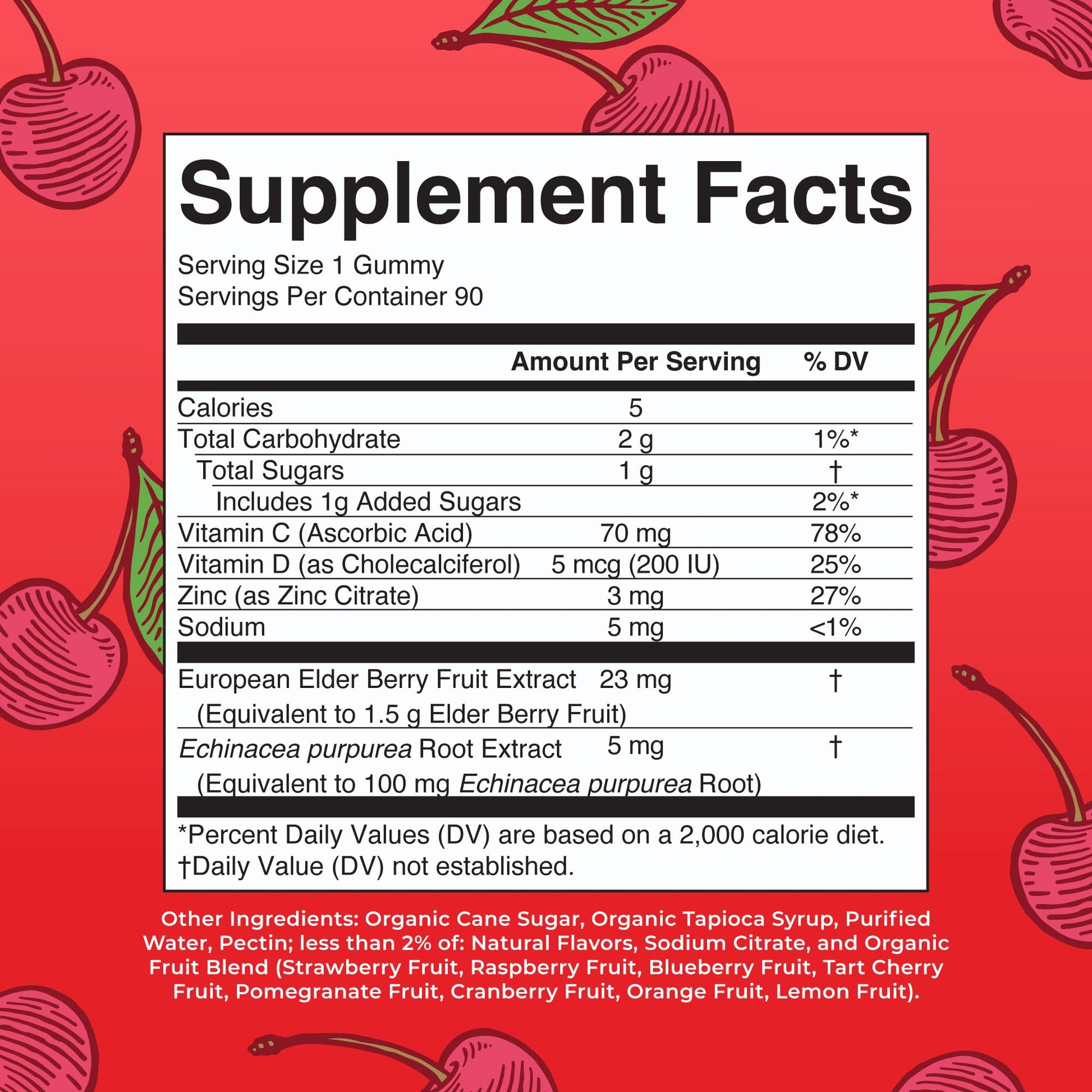 Mary Ruth's 5-1 Immunity Gummies with Elderberry for Kids & Adults | Cherry | Pectin Based | Vegan | 90 Count MARYRUTH'SUS supplements