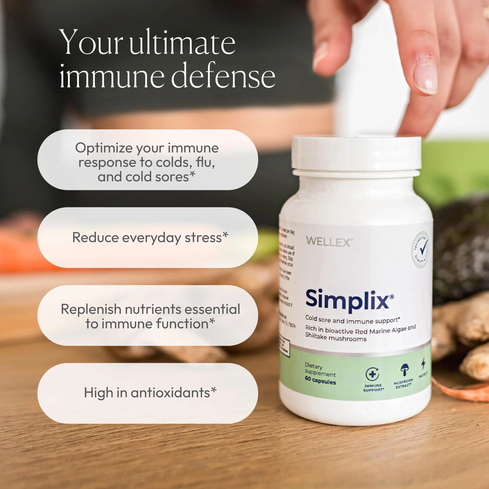 Simplix | Natural Supplement to Strengthen The Immune System | Respond to Outbreaks | Source of Highly Researched Mushroom & Seaweed Polysaccharides 60 Veggie Capsules (1 Pack) PapillexAu supplements