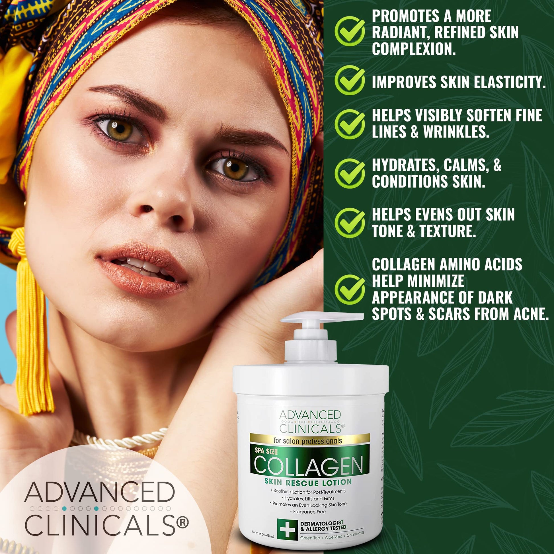 Advanced Clinicals Retinol Body Lotion + Collagen Cream 2pc Body Skin Care Set Advanced ClinicalsUS supplements