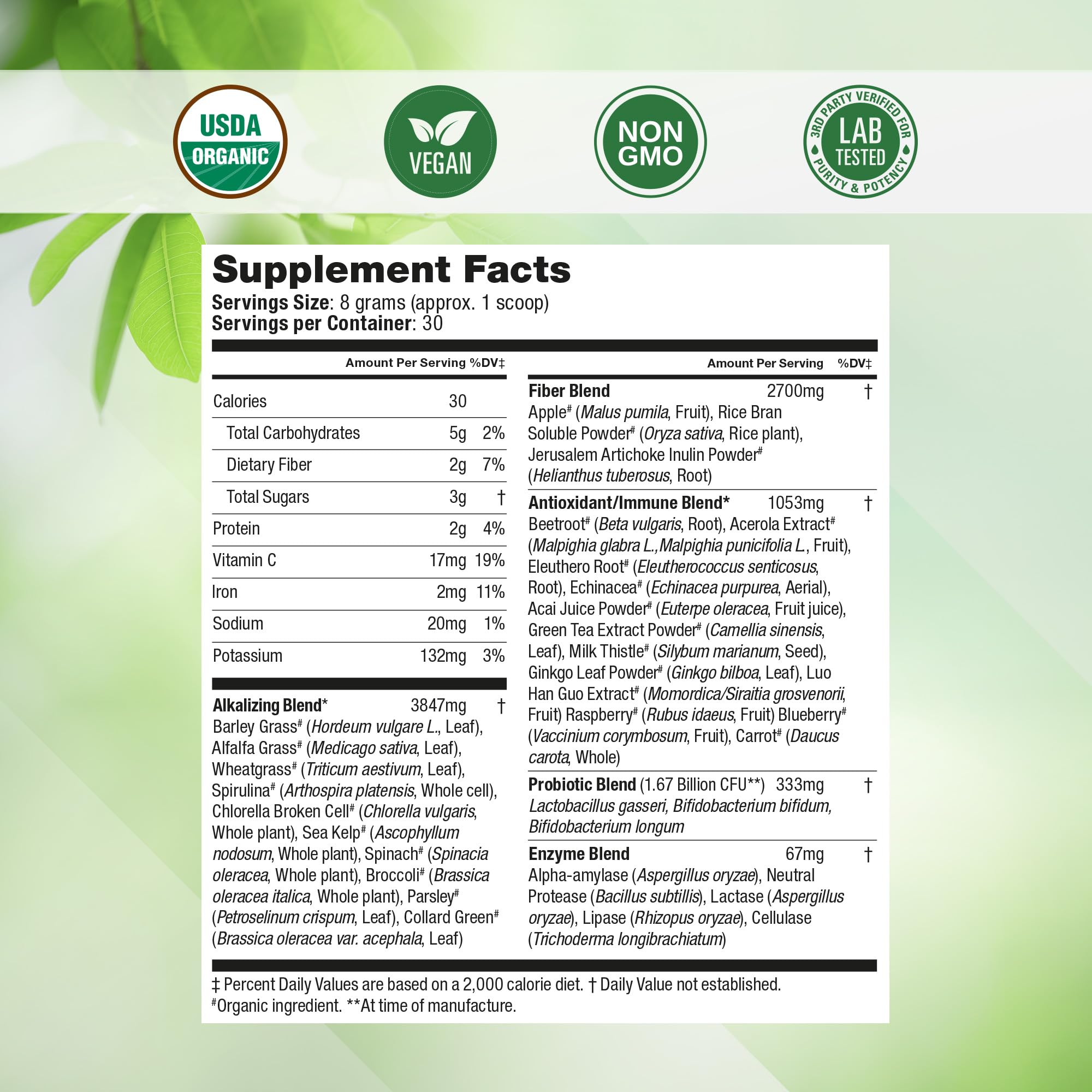 Super Greens Daily Greens Superfood Powder - Certified USDA Organic Green Powder Nested NaturalsAu supplements
