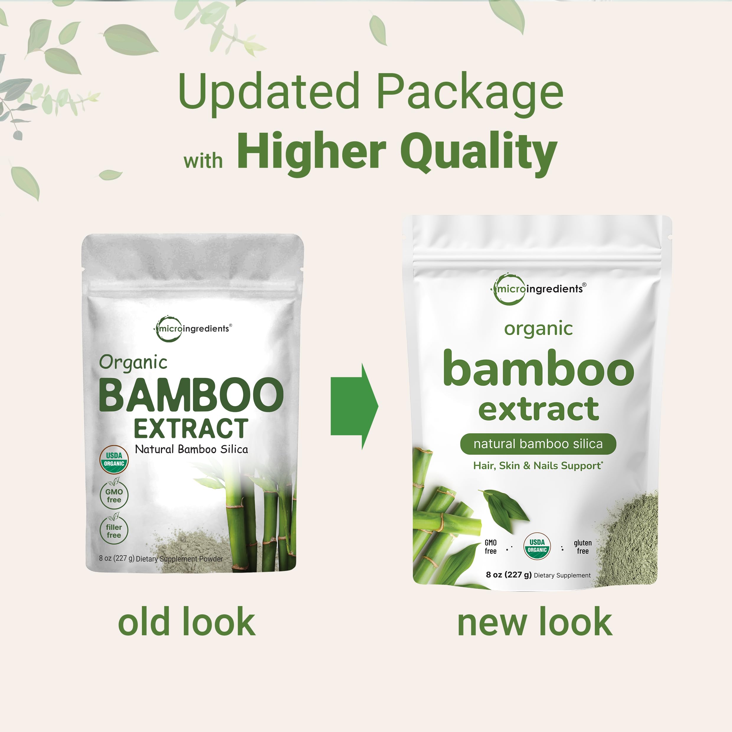 Micro Ingredients Organic Bamboo Extract Powder, 8oz (378 Servings) | Bamboo Plant Silica & Mineral Supplements | Natural Stem & Leaf Extract | Non-GMO, Gluten Free, Vegan Friendly Micro IngredientsAu supplements