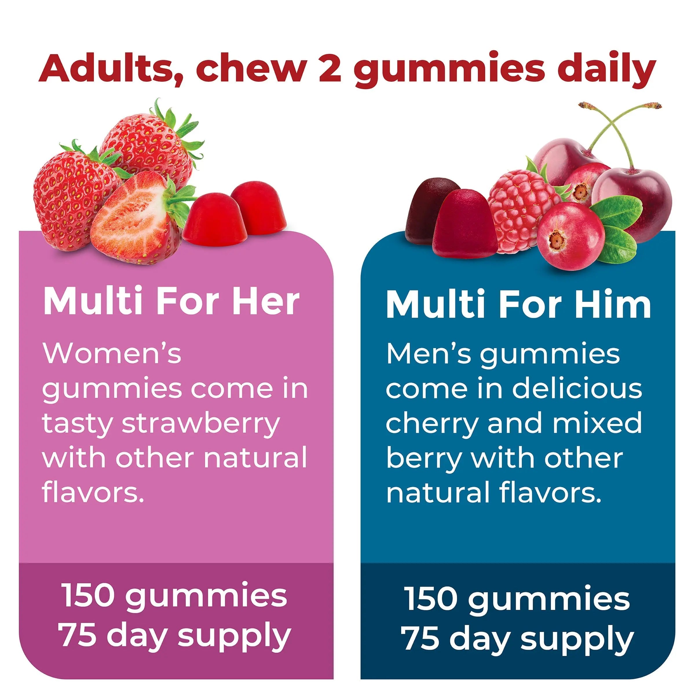 Nature Made Multivitamin Gummies Combo Pack for Him & Her, Tasty Men & Womens Multivitamin with Vitamin C, Vitamin D3, B Vitamins Nature MadeAu supplements