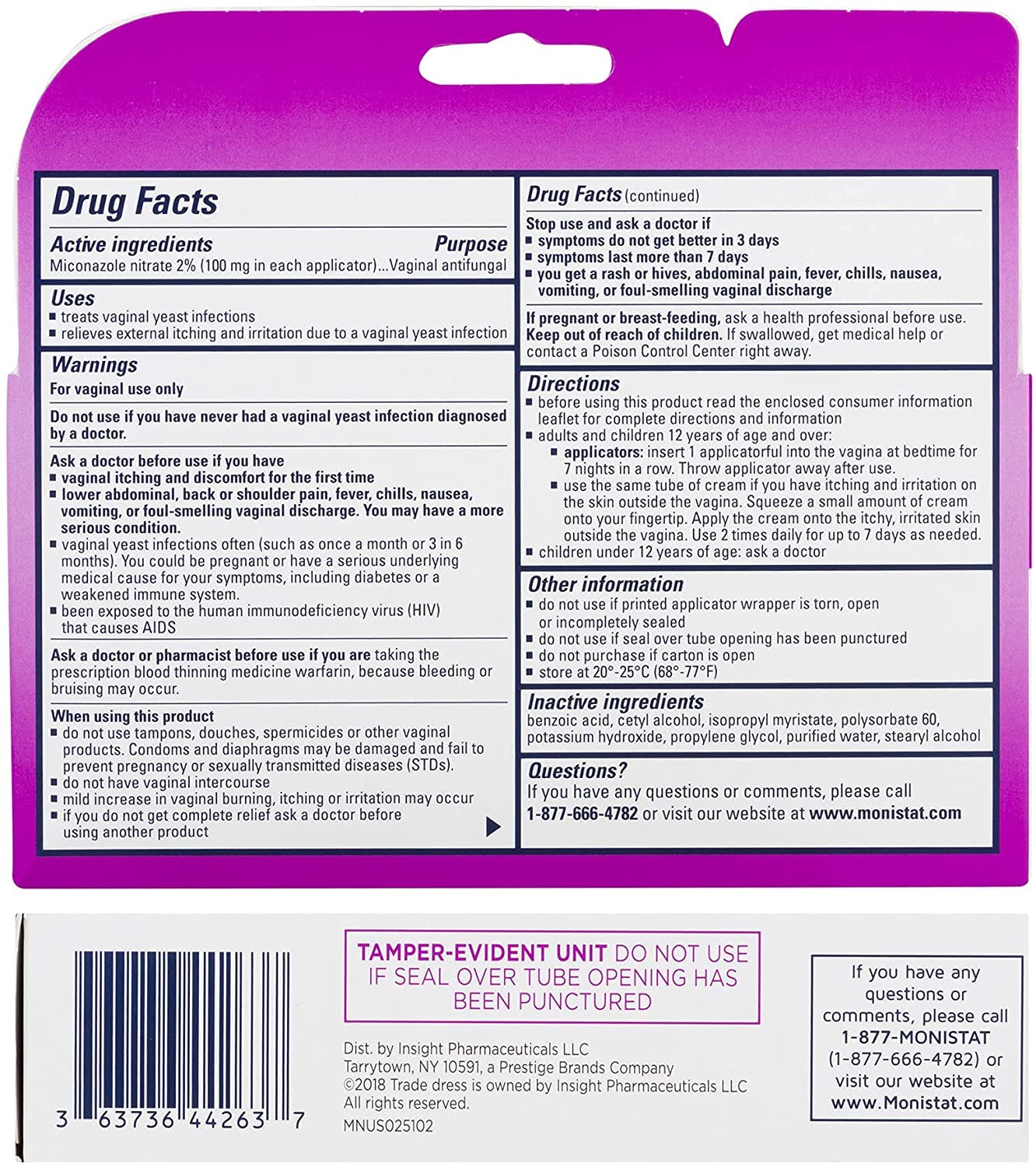 MONISTAT 7-Dose Infection Treatment, 7 Disposable Applicators & 1 Cream Tube (Pack of 1) MonistatAu supplements