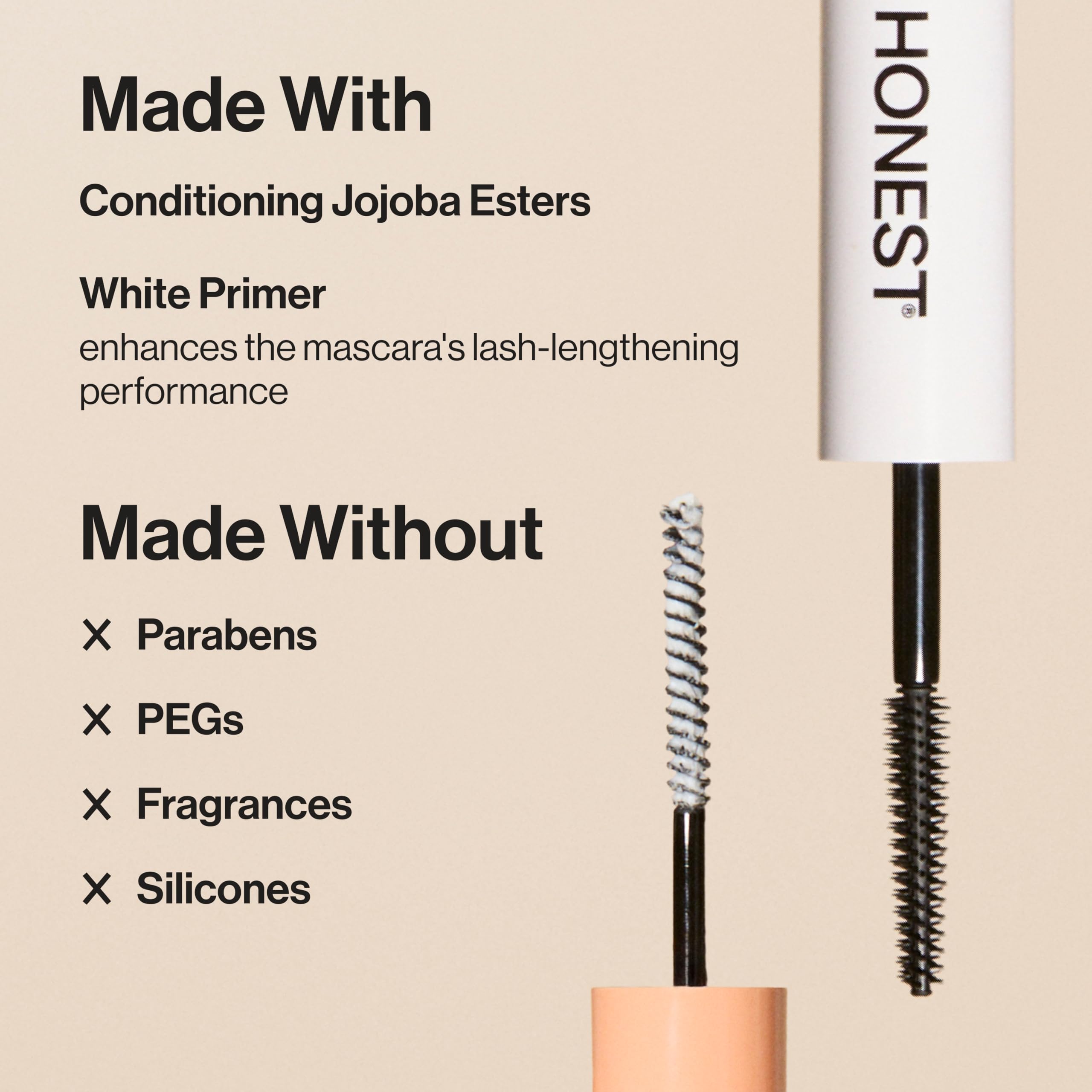 Honest Beauty 2-in-1 Extreme Length Clean Mascara + Lash Primer | Lengthening + Volumizing | Cruelty Free + Safe for Sensitive Eyes | Black, .27 fl oz Honest BeautyAu supplements