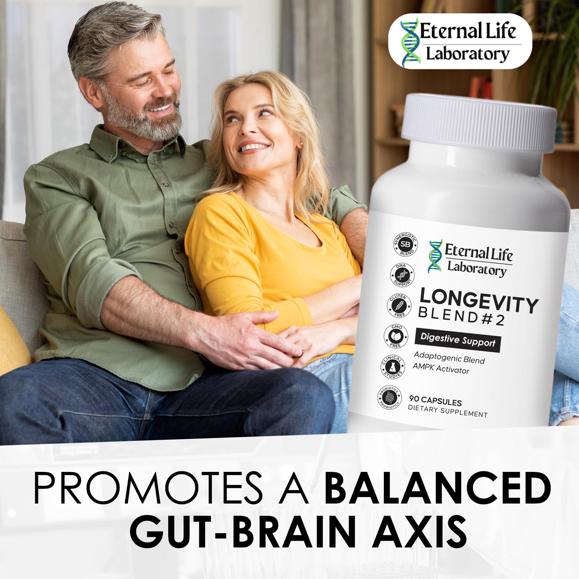 Probiotics for Women and Men, Daily Probiotic Supplement Probiotics and Triphala, Green Tea Extract - Anti-Aging Gut Health Optimizer - Intestinal, Colon & Digestive Health - 90 Capsules Eternal Life LaboratoryAu supplements