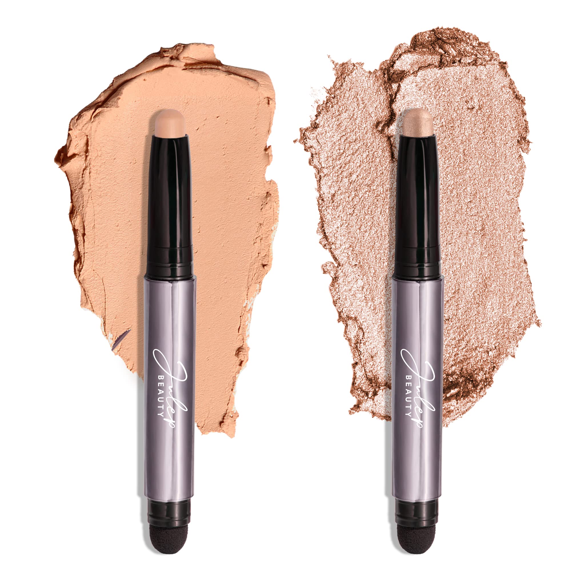 Julep Eyeshadow 101 Crème-to-Powder Waterproof Eyeshadow Stick Duo – Long-Lasting, Crease-Proof, Easy Apply with Built-in Smudger - Desert & Champagne JulepAu supplements