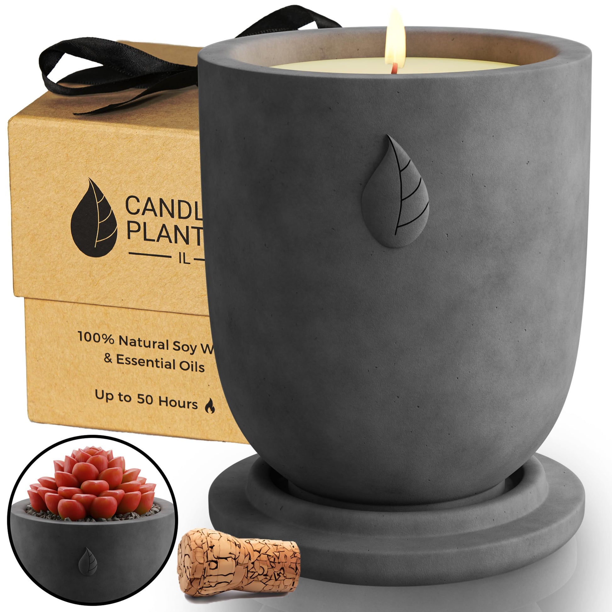 CandlePlanter Concrete Cement Candle Planter - Candles for Home Scented, Soy Candles CANDLEPLANTERAu supplements