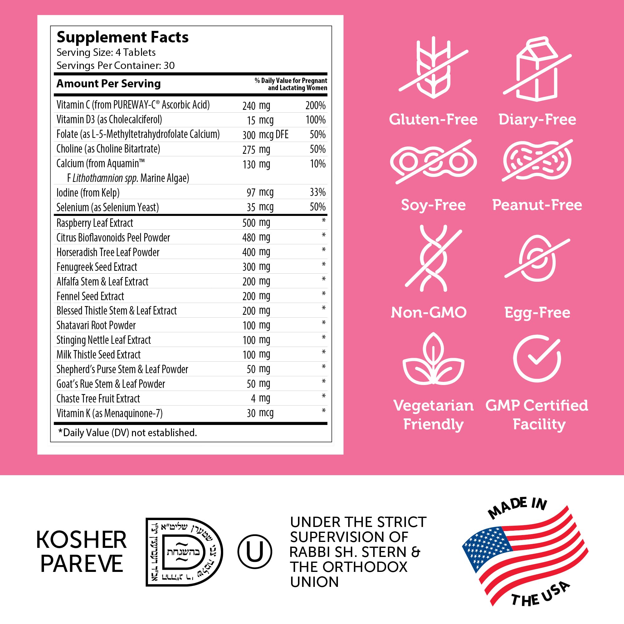 Zahler Postnatal Flow for Advanced Lactation Support, Breastfeeding + Postnatal Support, 120 Tablets. ZahlerAu supplements
