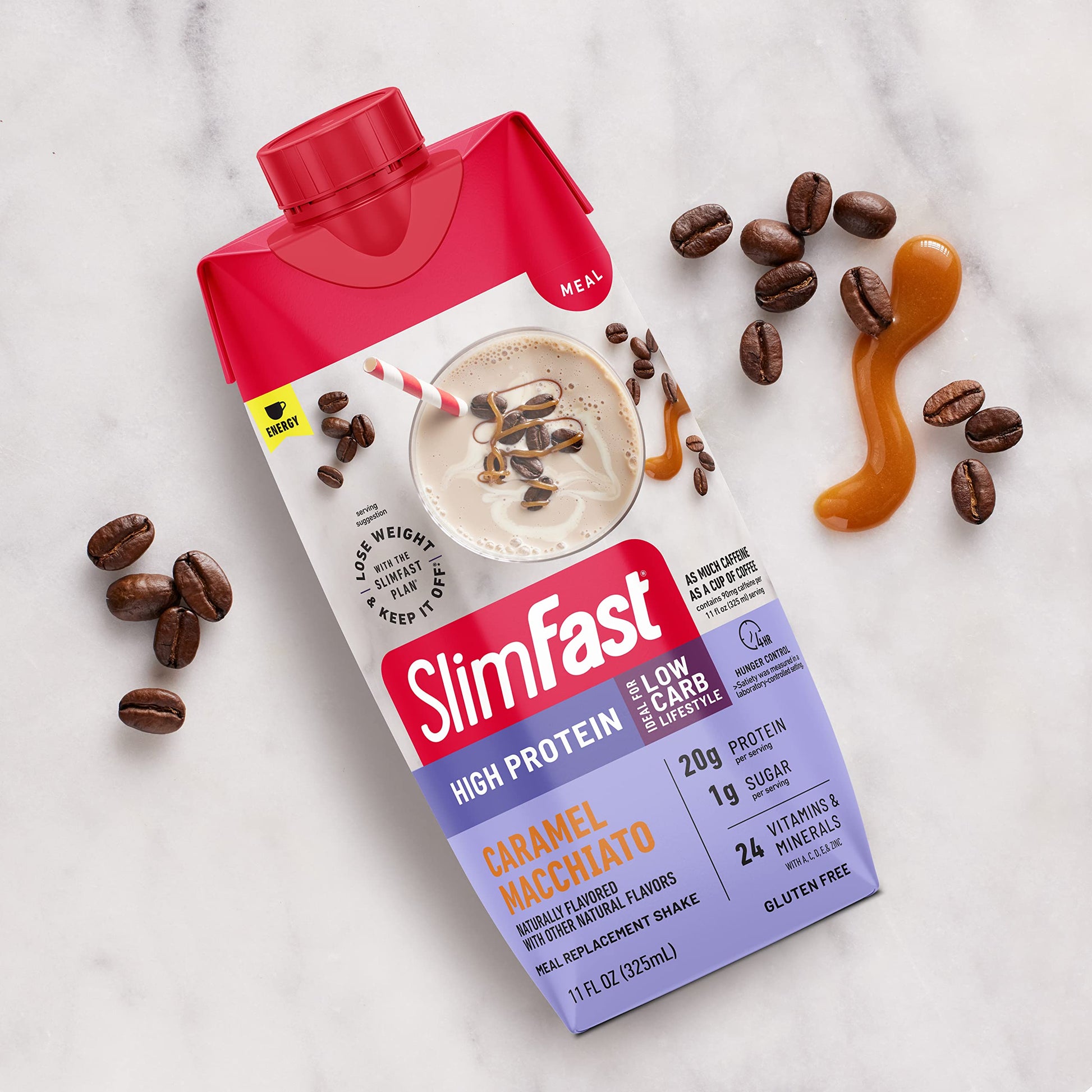 SlimFast Protein Shake with Caffeine, Caramel Macchiato- 20g Protein SlimFastAu supplements
