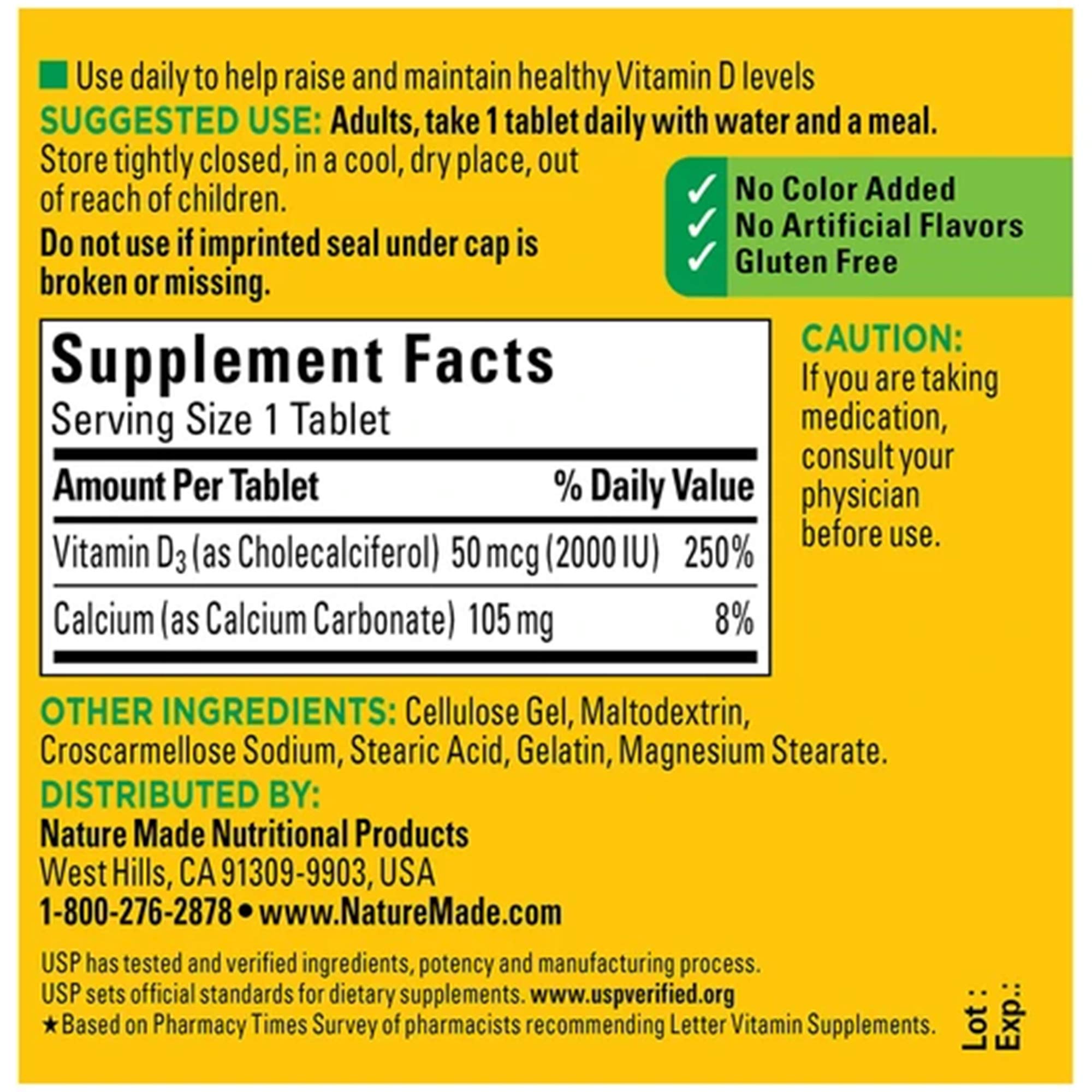 Nature Made Vitamin D3 2000iu 320 Ct. Soft Gels (Packaging May Vary) Nature MadeAu supplements