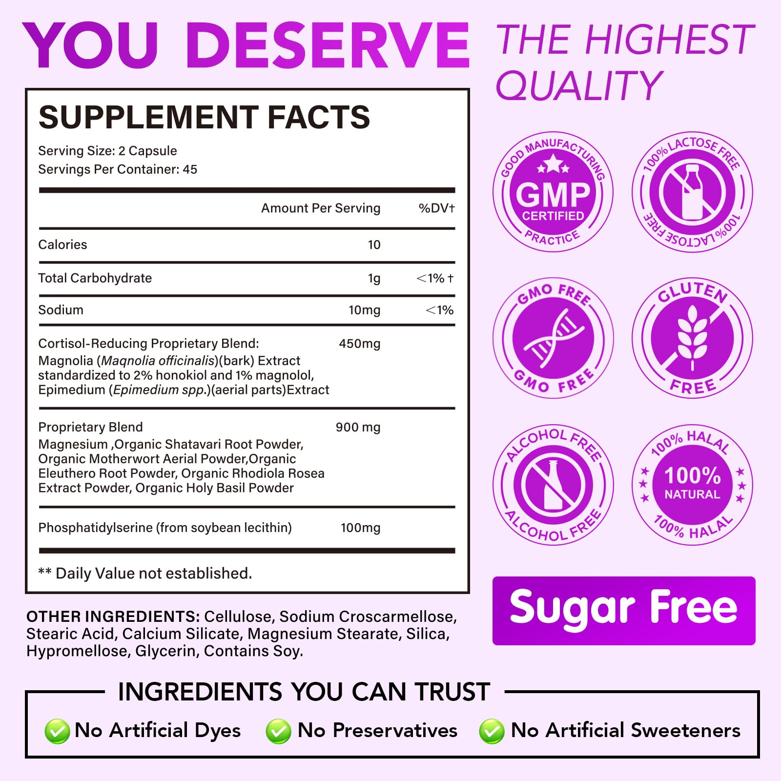 BUCAOAGU Cortisol Supplements for Women - Cortisol Reducer & Stress Support - Magnolia Bark, Rhodiola Rosea, Holy Basil, Magnesuim, Phosphatidylserine - Hormone Balance & Mood, Focus, Sleep Support BUCAOAGUAu supplements