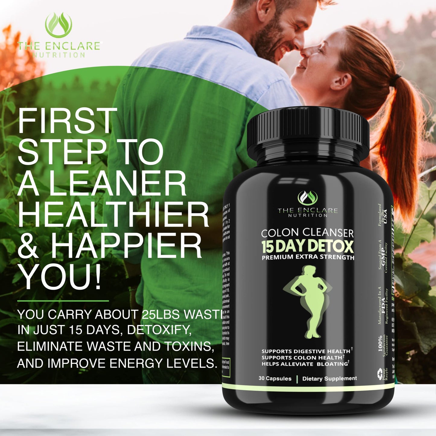 Colon Cleanse Fast-Acting Colon Cleanser Detox. Healthy Bowel Movement THE ENCLARE NUTRITIONUS supplements