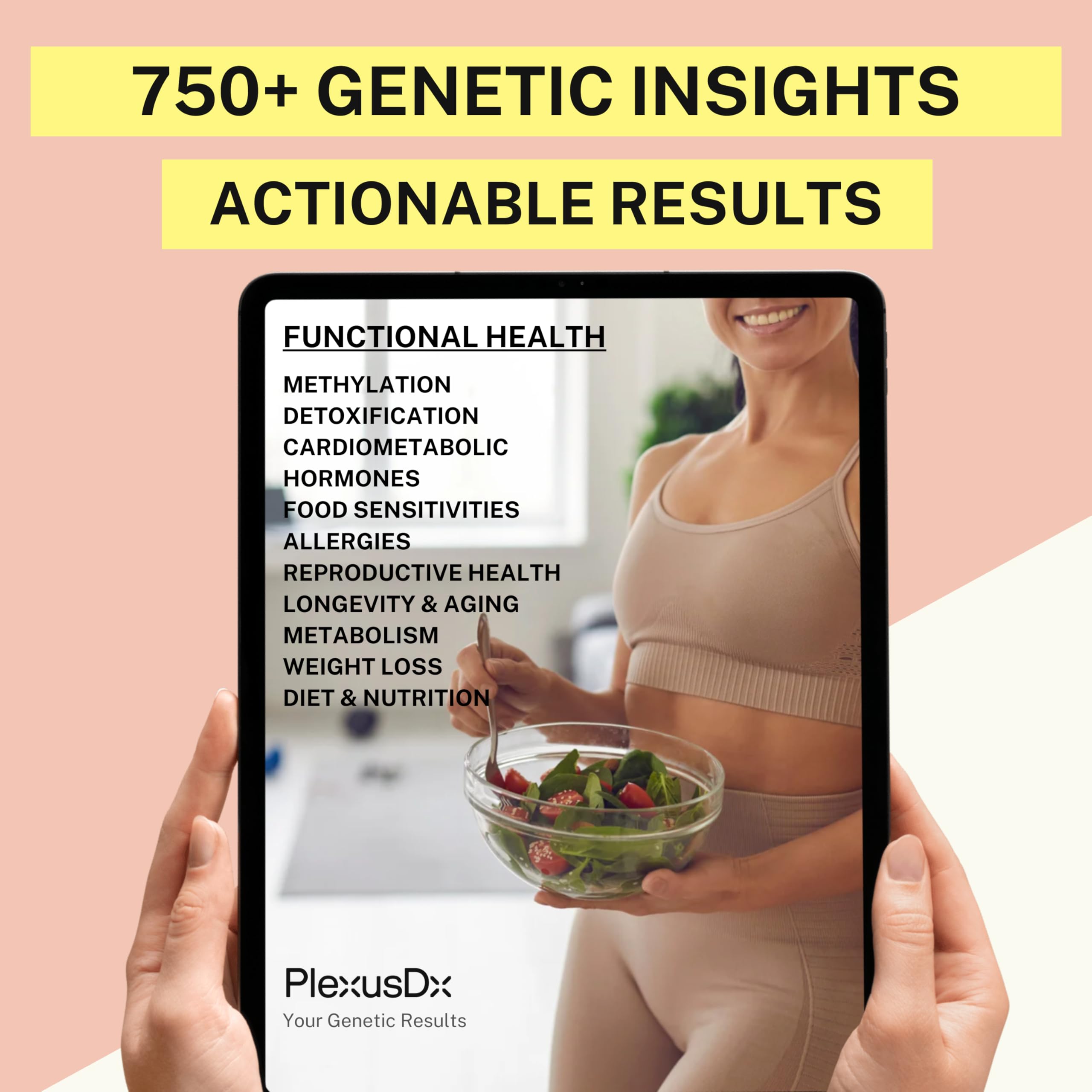 Genetic Methylation Test & Functional Health DNA Test | 750+ DNA Reports Including MTHFR, Cardiovascular, Nutrition, Gut Health, Hormones, Microbiome | Supplement & Diet Recommendations PlexusDXAu supplements