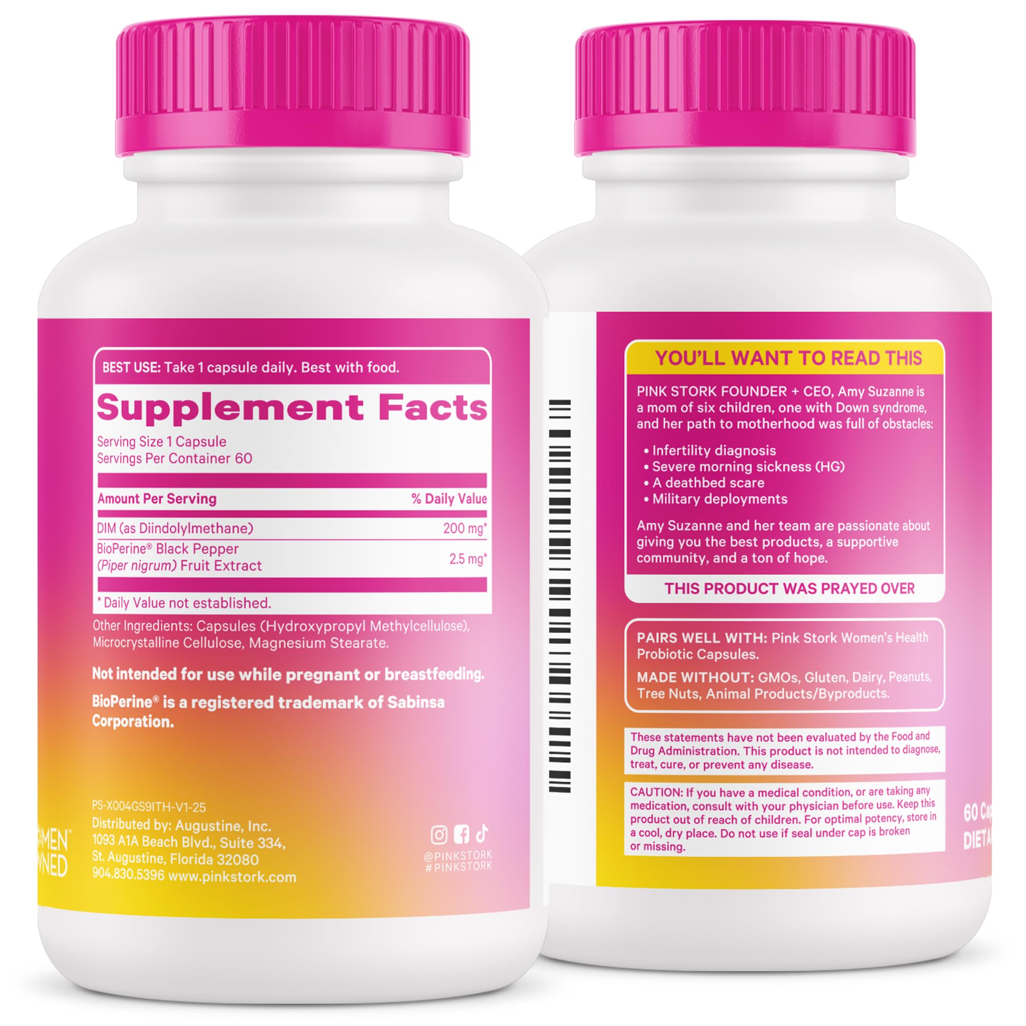 Pink Stork DIM Supplement for Women - Estrogen and Hormone Balance for Menopause, Perimenopause & PMS - DIM 200 mg Plus BioPerine for Mood Support - 60 Day Supply Pink StorkAu supplements