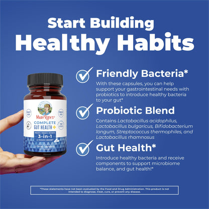 MARYRUTH'S Complete Gut Health+ Capsules | 5 Probiotic Blend | Butyrate | Corebiome® | Vegan Gut Support | Support Gastrointestinal Health & Microbiome MARYRUTH'SUS supplements