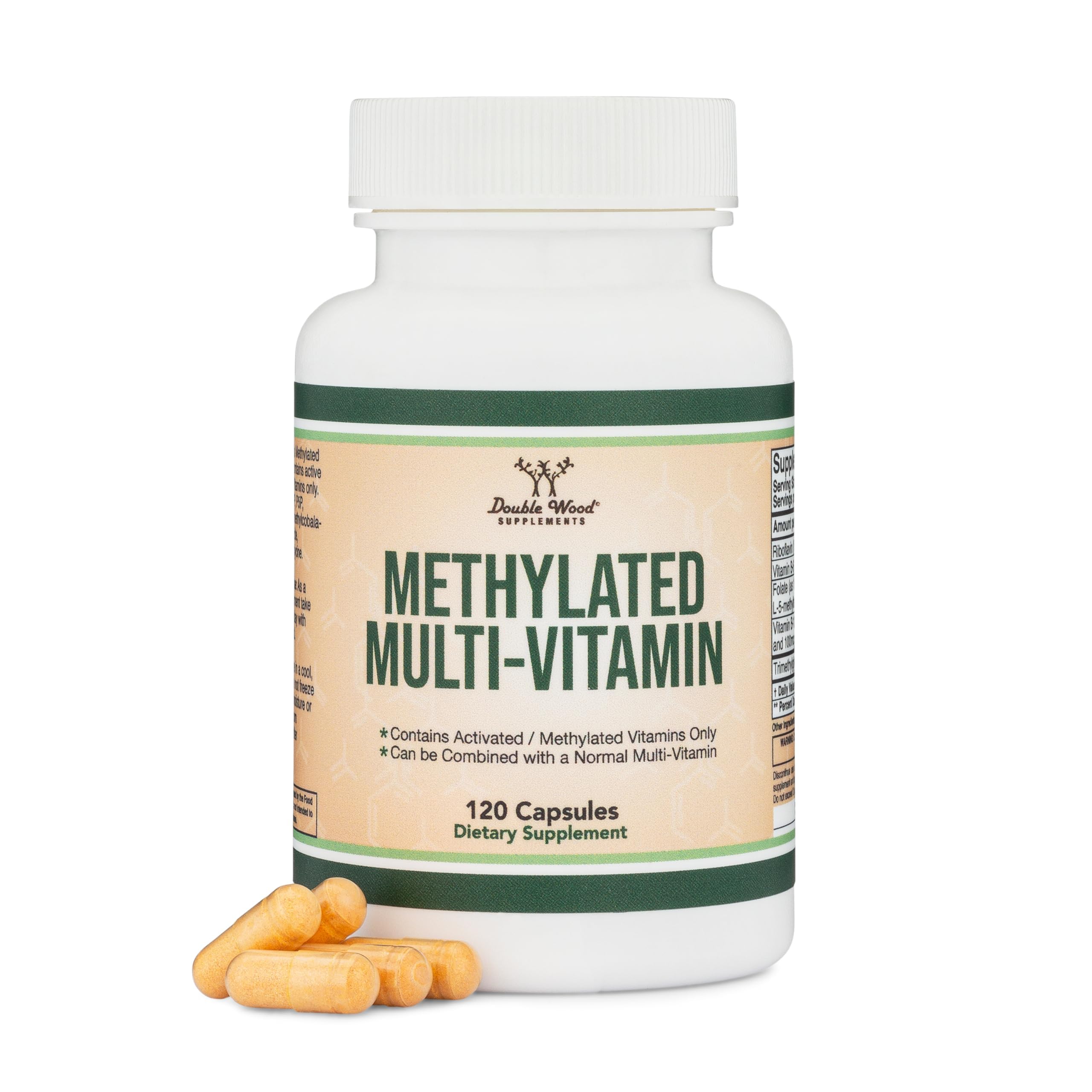 Methylated Multivitamin (Methylated and Activated Vitamins Only - Methylated B Complex with Trimethylglycine Double Wood SupplementsAu supplements