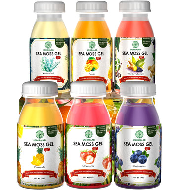 USMIRALAB Wildcrafted Sea Moss Gel for Purists： 6-Flavor Ritual Set (36oz) with Antioxidant Ocean Minerals | Pure Superfood Base Vegan USMIRALABAu supplements