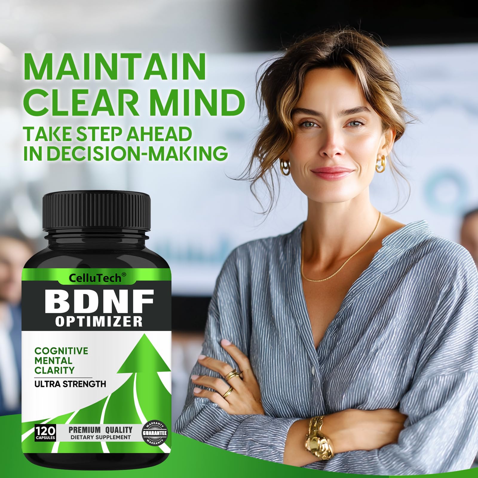 Nootropic Brain Supplement for Memory & Focus Support – Advanced Cognitive Formula for Mental Clarity & Mood Balance with Bacopa Monnieri, Lion's Mane, Alpha GPC & Omega-3 – 120 Capsules CelluTechAu supplements