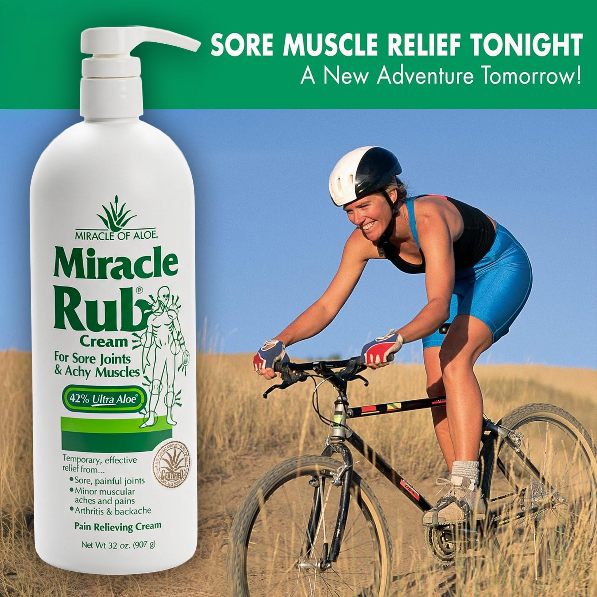 Miracle of Aloe Miracle Rub Pain Relieving Cream 32 oz, Fast & Effective Relief for Arthritis, Muscle, and Joint Pain - Maximum Strength UltraAloe Formula, Topical Analgesic Miracle of AloeAu supplements