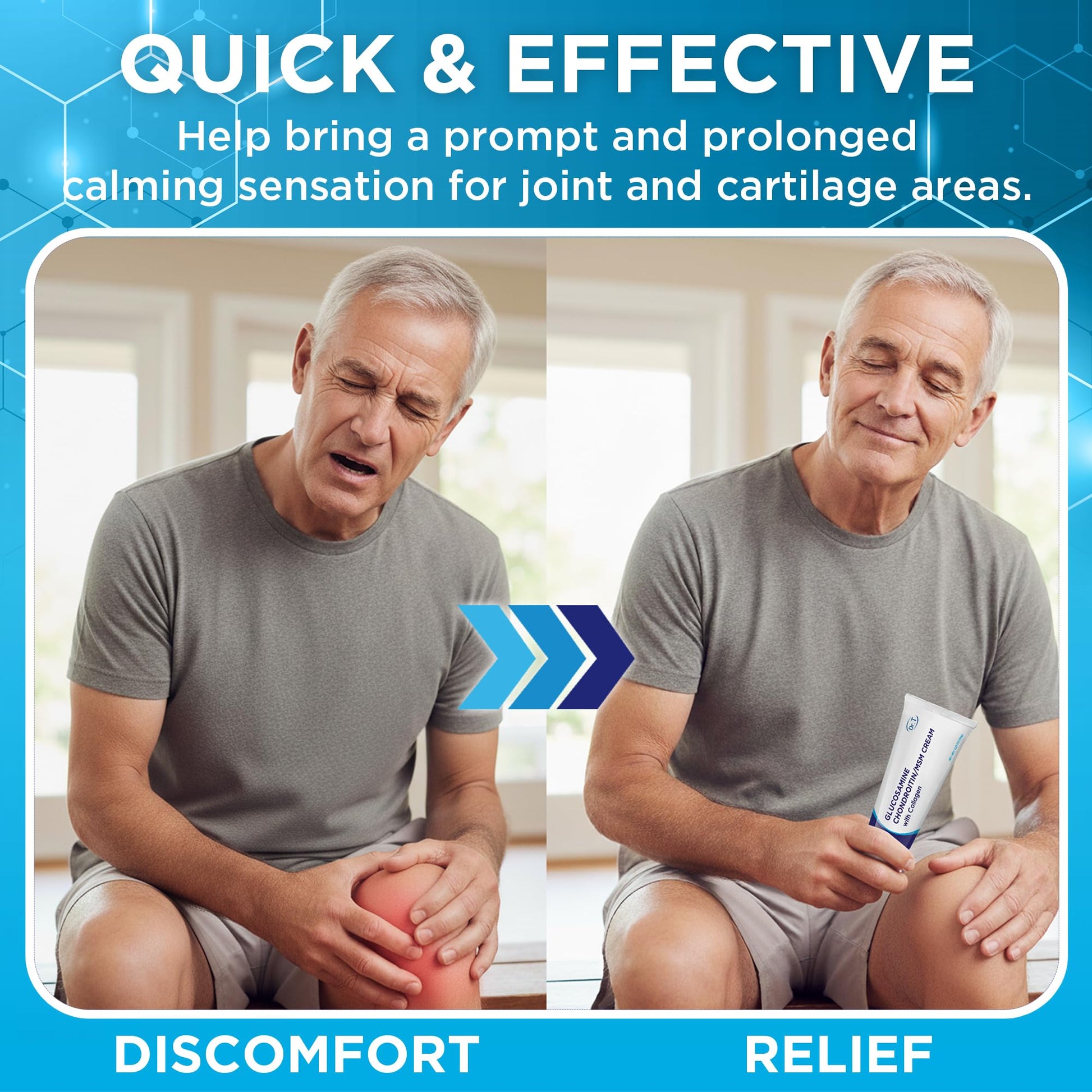 Dr. T Glucosamine Chondroitin Cream - Premium Formula with MSM and Collagen for Joint and Muscle Discomfort - Maintains Joint Strength, Flexibility & Muscle Mobility - 4.23 oz / 120g (1 Pack) Dr. TAu supplements