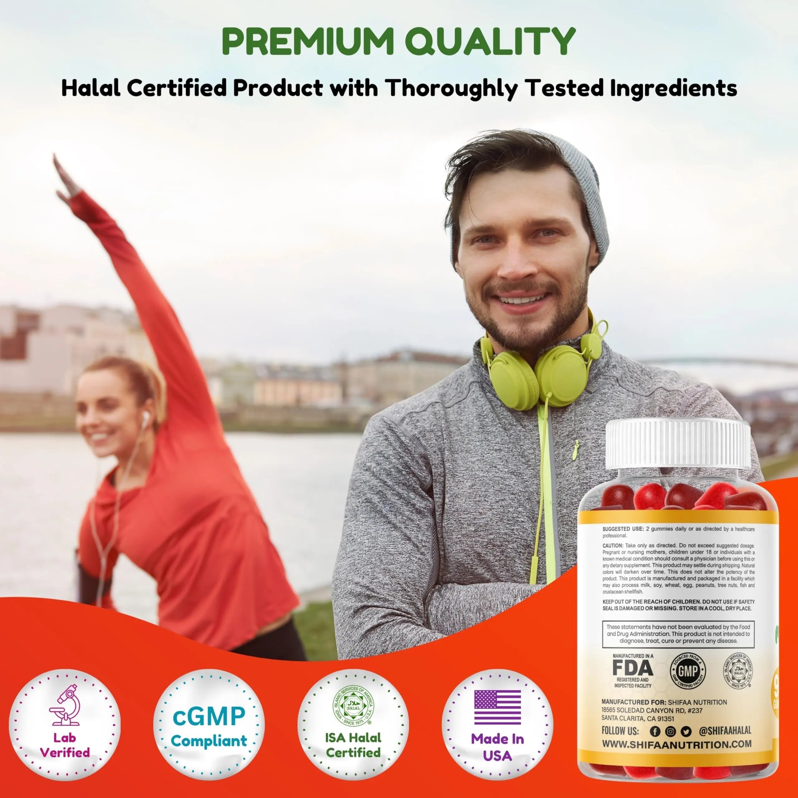 Halal Multivitamin Gummies for Women & Men | Immune & Overall Wellness | 90 Delicious Gummy Vitamins (45-Day Supply) SHIFAA NUTRITIONAu supplements