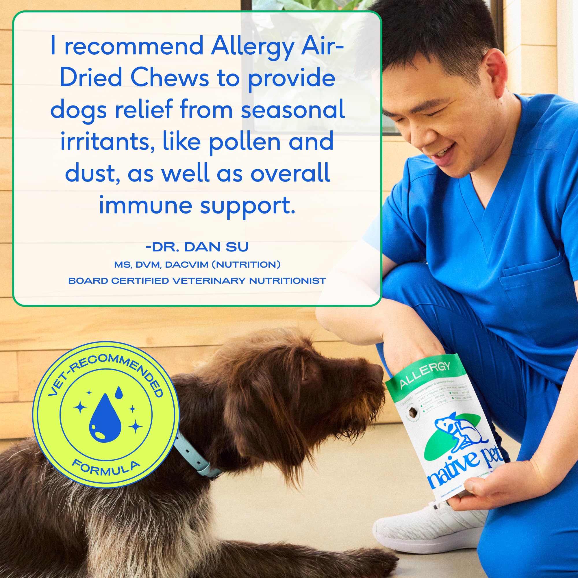 Native Pet Dog Allergy Chews - Dog Allergy Relief for Medium Breeds - Supports Seasonal Itch Relief, Healthy Immune Function & Reduces Sneezing - Colostrum, Spirulina, & Probiotics - 30 Days Supply Native PetAu supplements