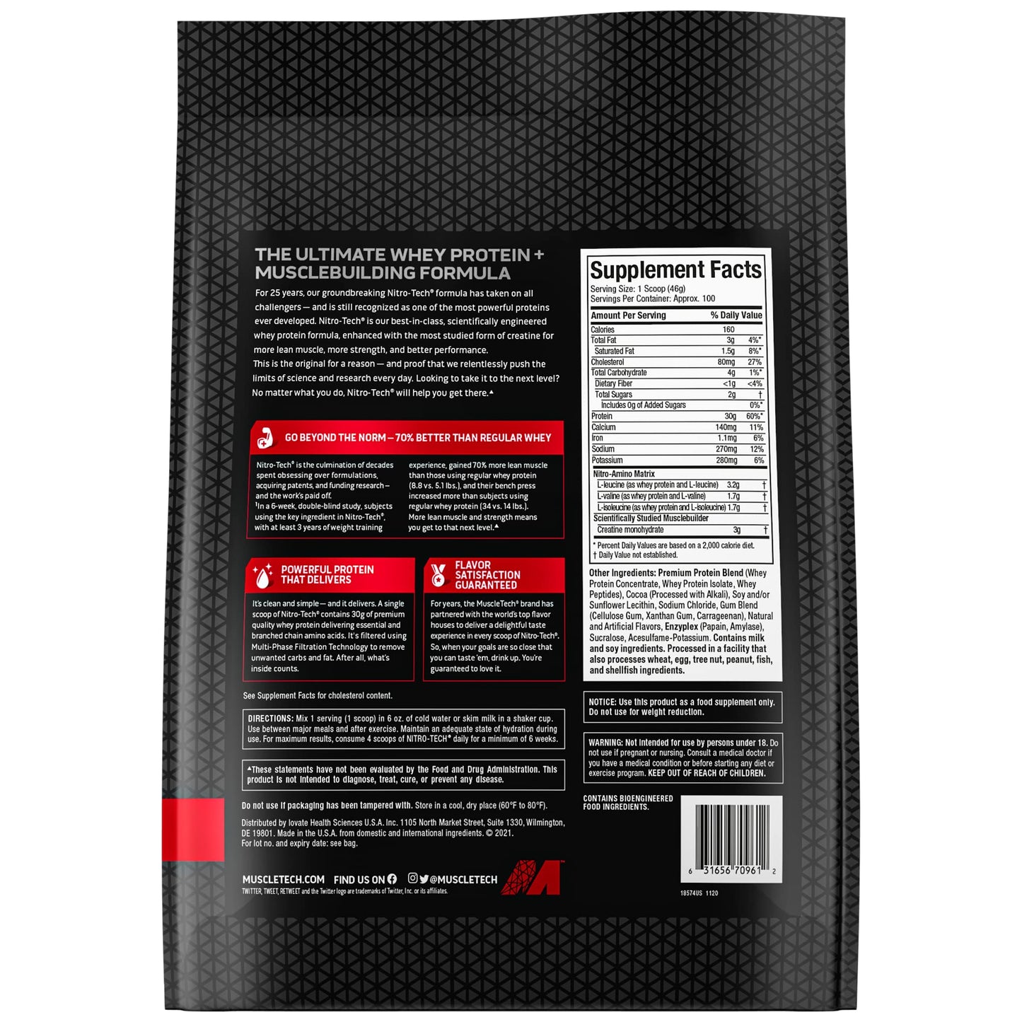 Muscletech Whey Protein Powder (Milk Chocolate, 10 Pound) - Nitro-Tech Muscle Building MuscleTechUS supplements