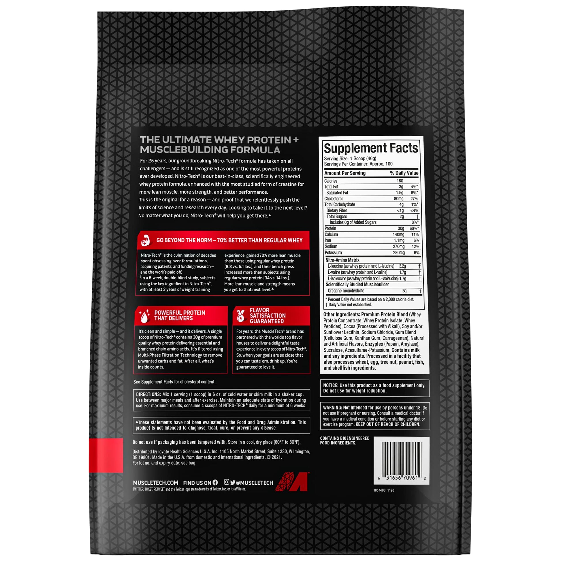 Muscletech Whey Protein Powder (Milk Chocolate, 10 Pound) - Nitro-Tech Muscle Building MuscleTechUS supplements