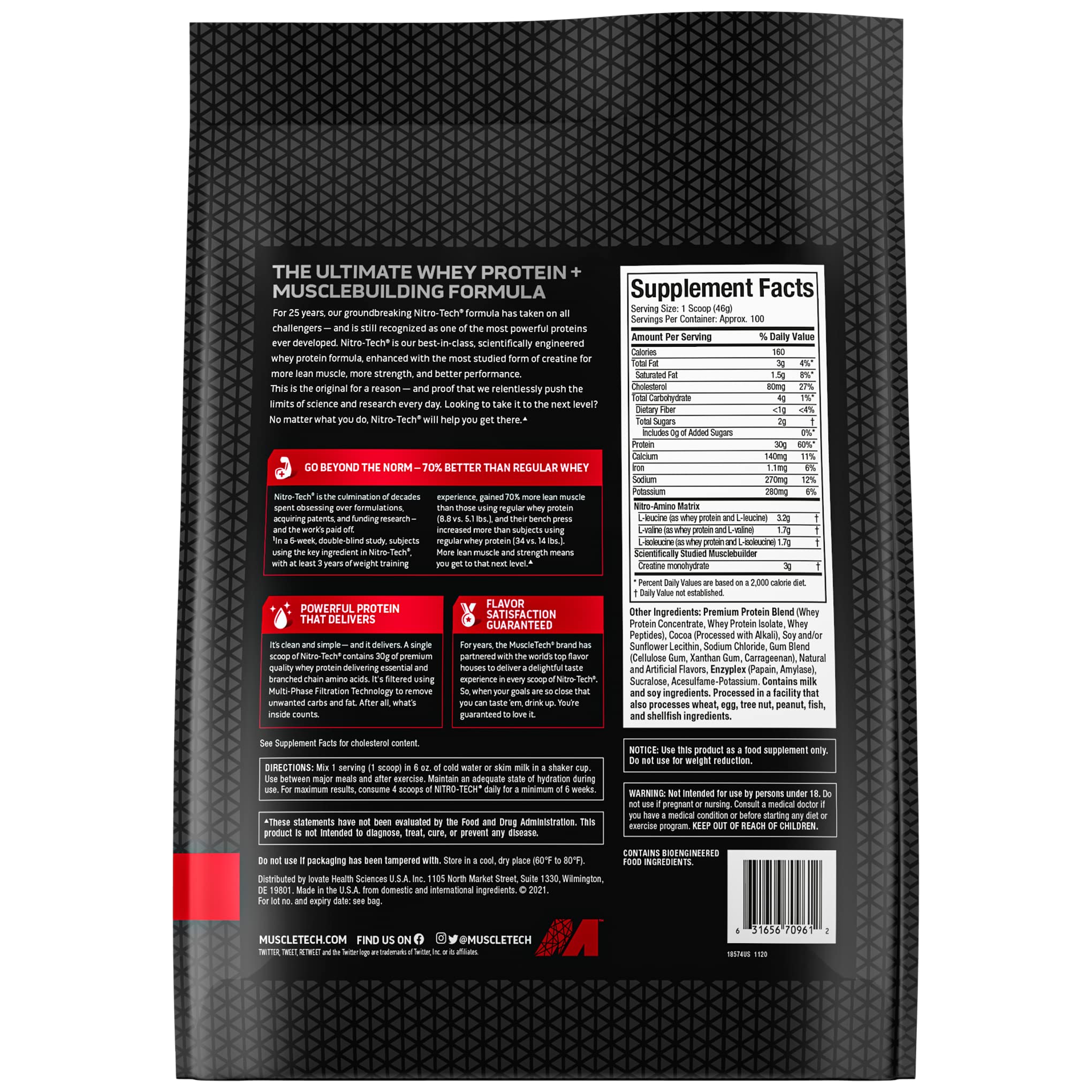 Muscletech Whey Protein Powder (Milk Chocolate, 10 Pound) - Nitro-Tech Muscle Building MuscleTechUS supplements