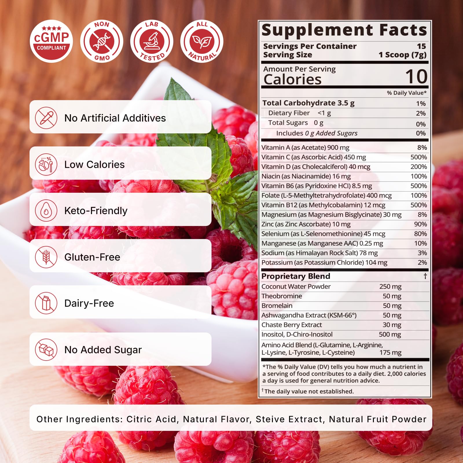 Veltracha Hormone Balance for Women, Myo & D-Chiro Inositol Powder with Folate & Amino Acid & Ashwagandha - Ovarian Support, Mood Regulation & PMS Relief, Raspberry Lemon, 15 Servings VeltrachaAu supplements