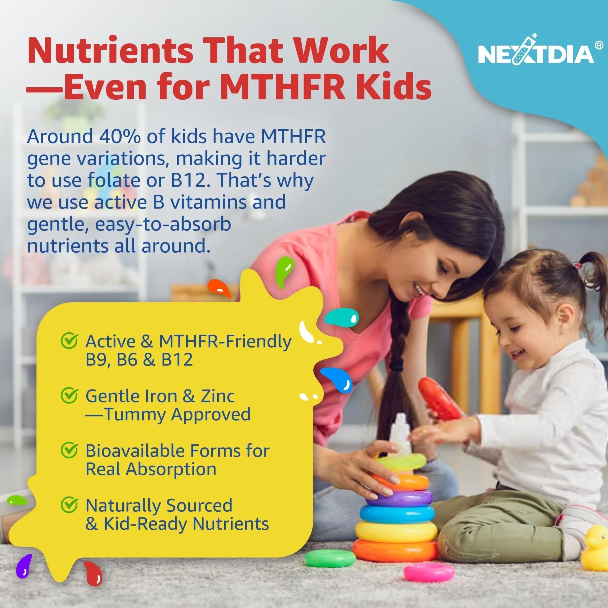 Kids Multivitamin Gummies with Iron, Sugar Free, Kids Daily Vitamins + Probiotics, Algae Omega 3 (EPA/DHA), A, C, D, Methyl B12, Folate, B6, Zinc, Biotin NextdiaAu supplements