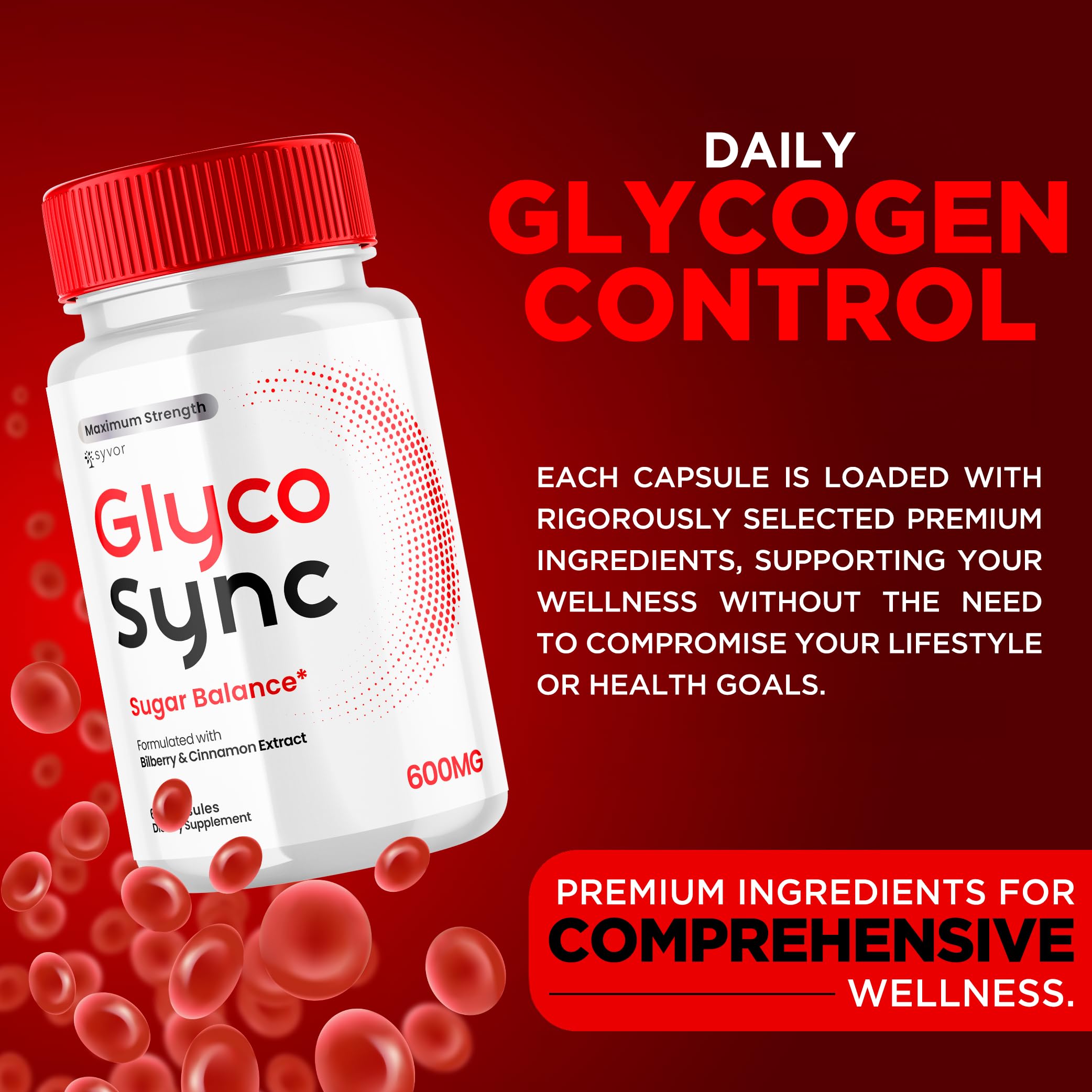 Glyco Sync Capsules, Official Glyco Sync Balance Pills with All Natural Ingredients, Advanced Formula GlycoSync Joint Support for Health and Wellness Extra Strength for Men and Women (60 Capsules) SyvorAu supplements