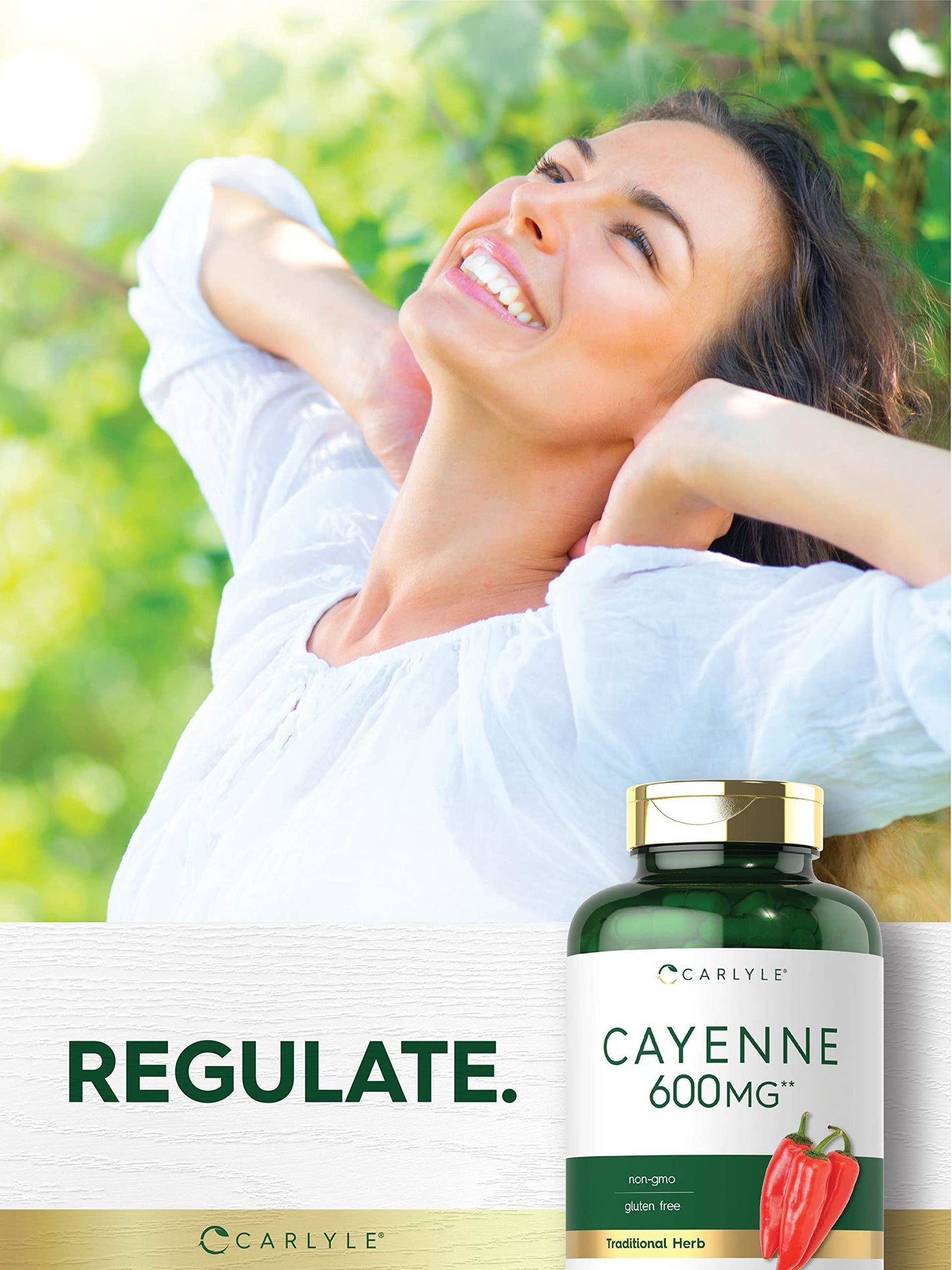 Carlyle Cayenne Pepper Capsules 600mg | 350 Pills | Non-GMO, Gluten Free Supplement CarlyleUS supplements