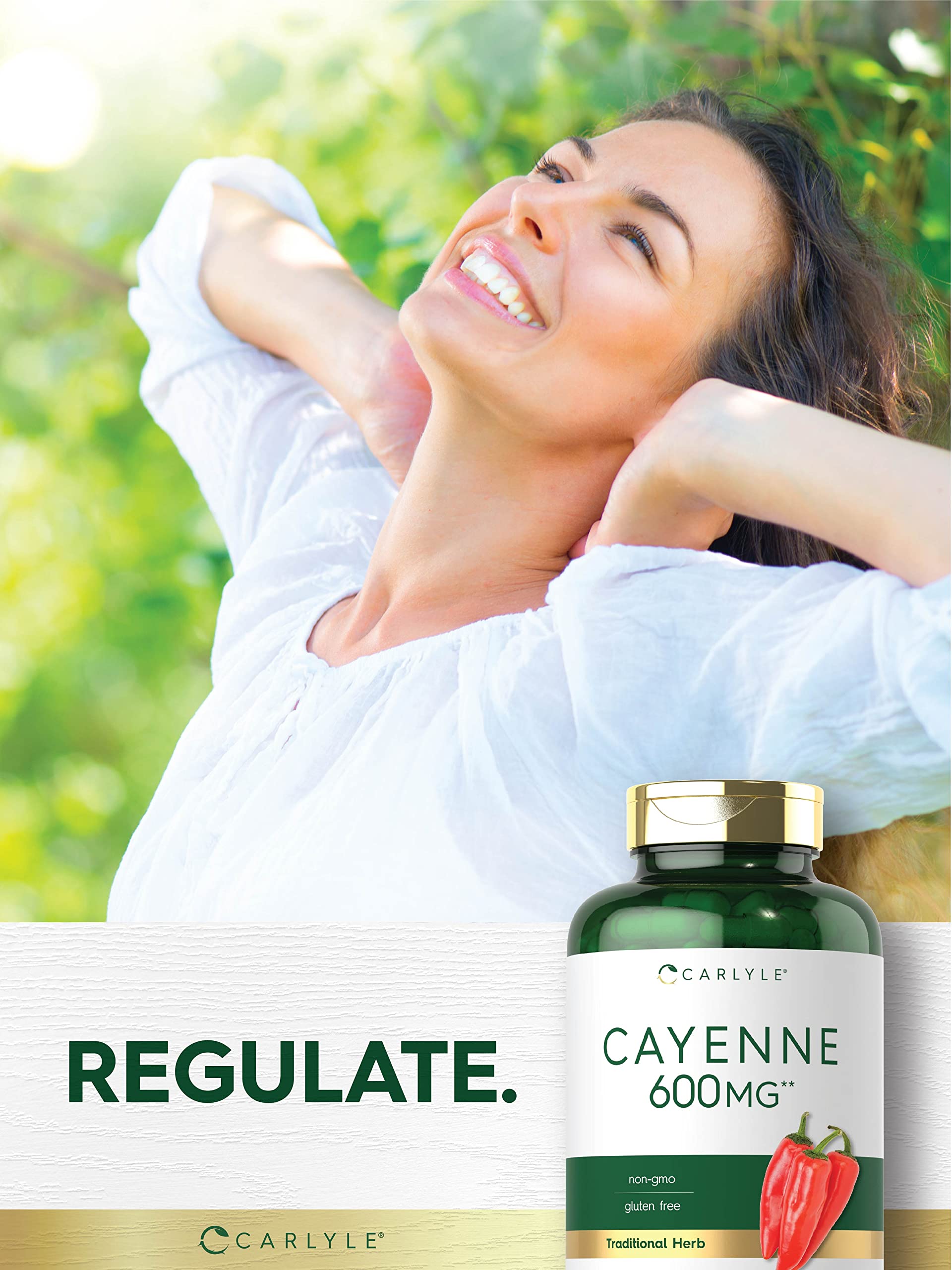Carlyle Cayenne Pepper Capsules 600mg | 350 Pills | Non-GMO, Gluten Free Supplement CarlyleUS supplements