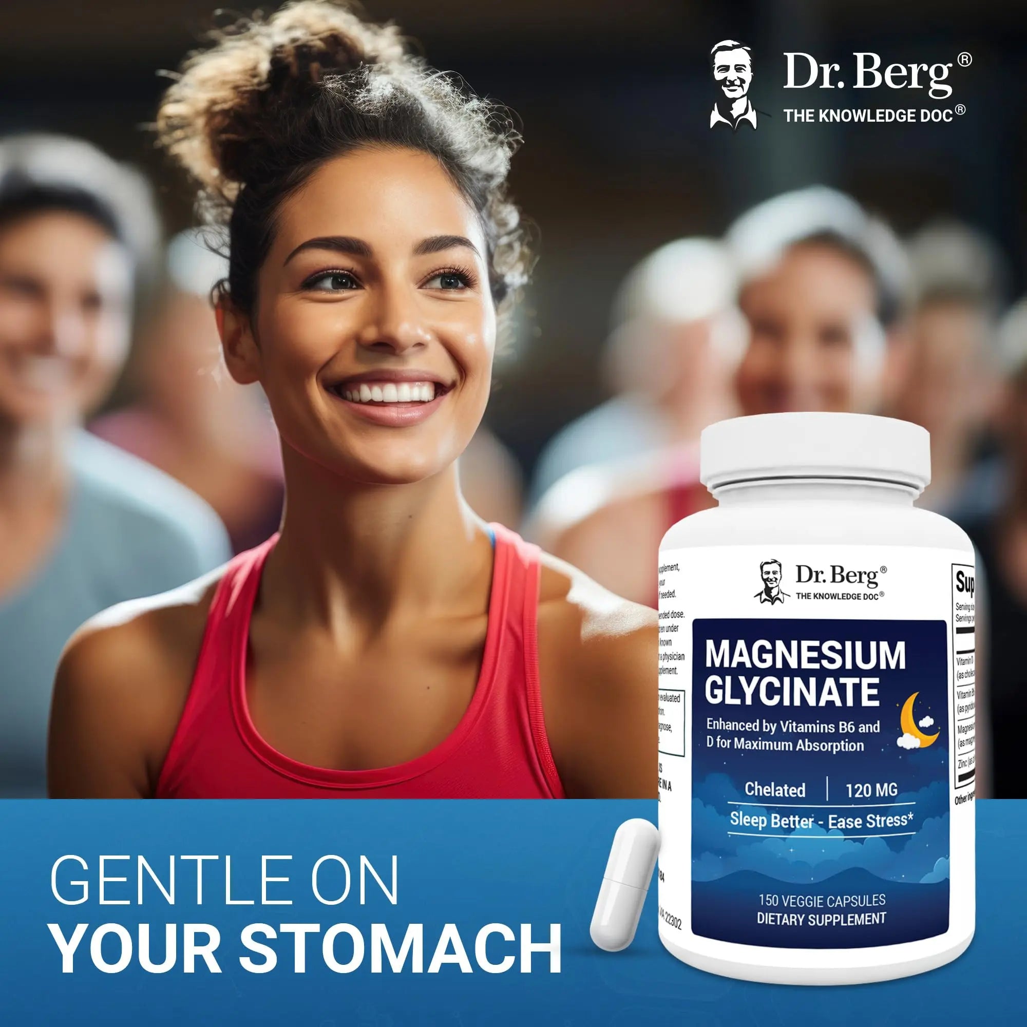 Dr. Berg Magnesium Glycinate 150ct – 4-in-1 Chelated for Muscle, Nerve, Sleep & Stress Support*– w/ D3, B6 & Zinc – 4X Lab-Tested – No Fillers – Formulated in USA, GMP-Certified Dr. Berg Nutritionalsnz supplements