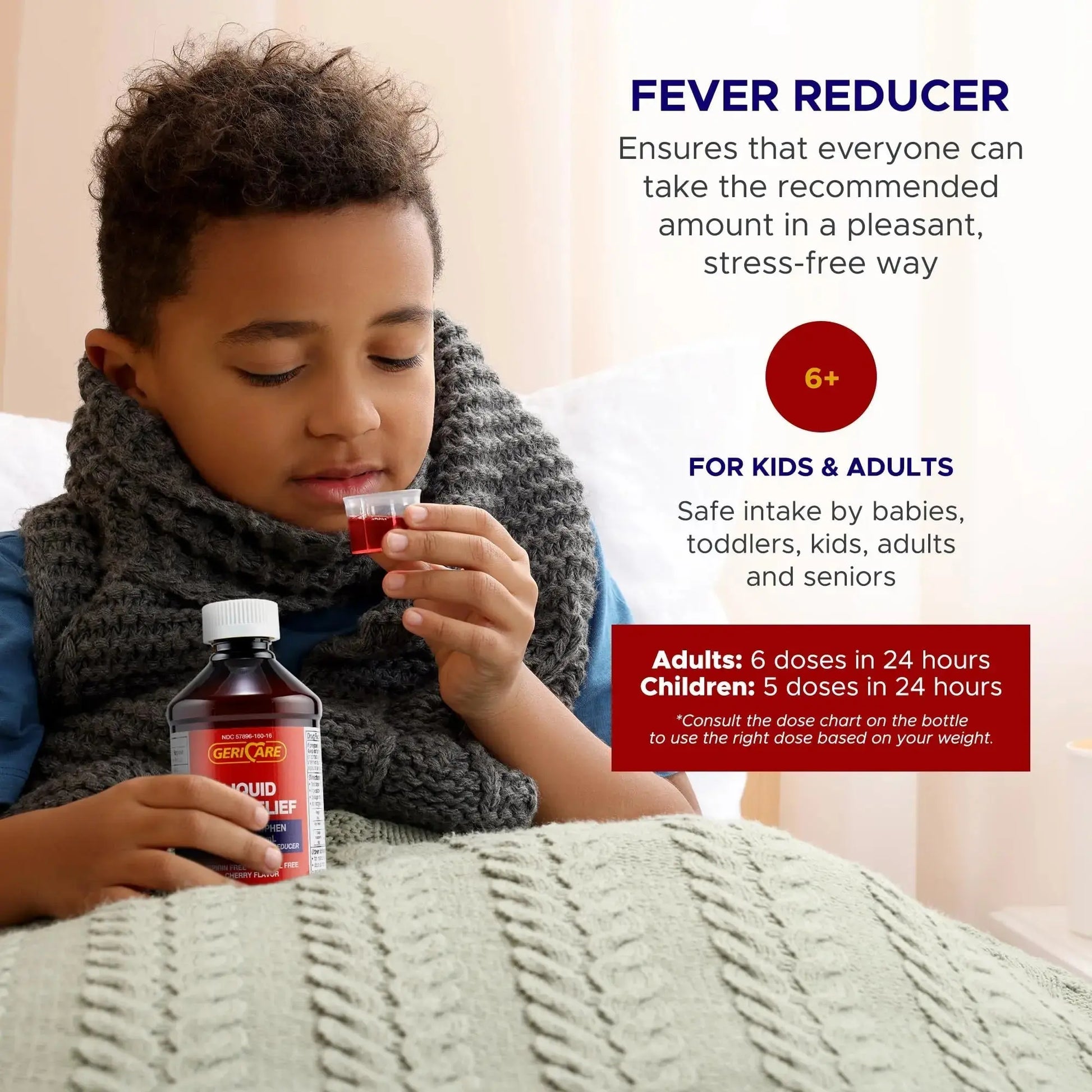 GeriCare Regular Strength Liquid Acetaminophen 160 mg, Pain Reliever, Fever Reducer, Aspirin & Alcohol Free, Cherry Flavored 16 Fl Oz (Pack of 2) GeriCareAu supplements