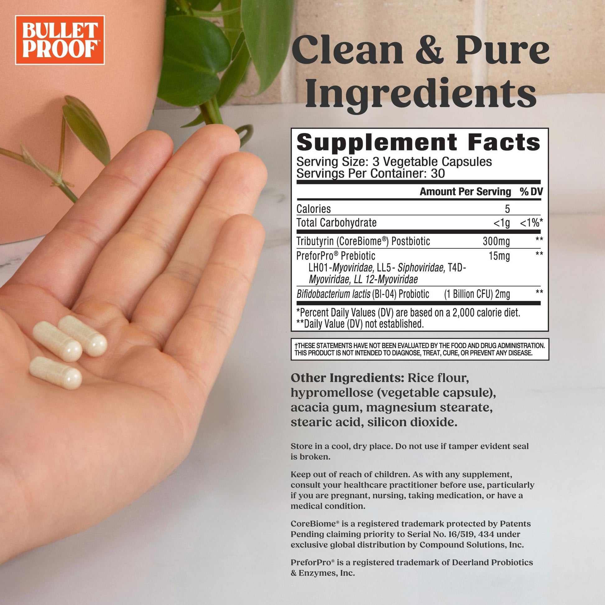 Bulletproof Express 3-in-1 Probiotic & Postbiotics Supplement for Sustained Gut Health, 90 Count BulletproofAu supplements