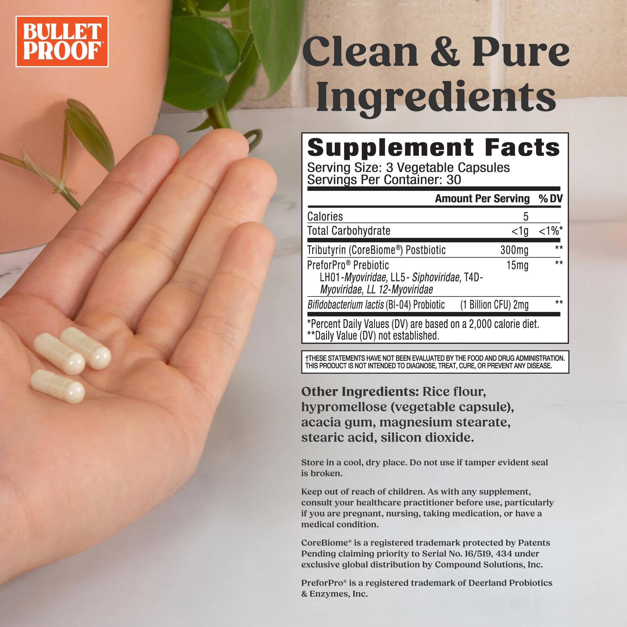 Bulletproof Express 3-in-1 Probiotic & Postbiotics Supplement for Sustained Gut Health, 90 Count BulletproofAu supplements