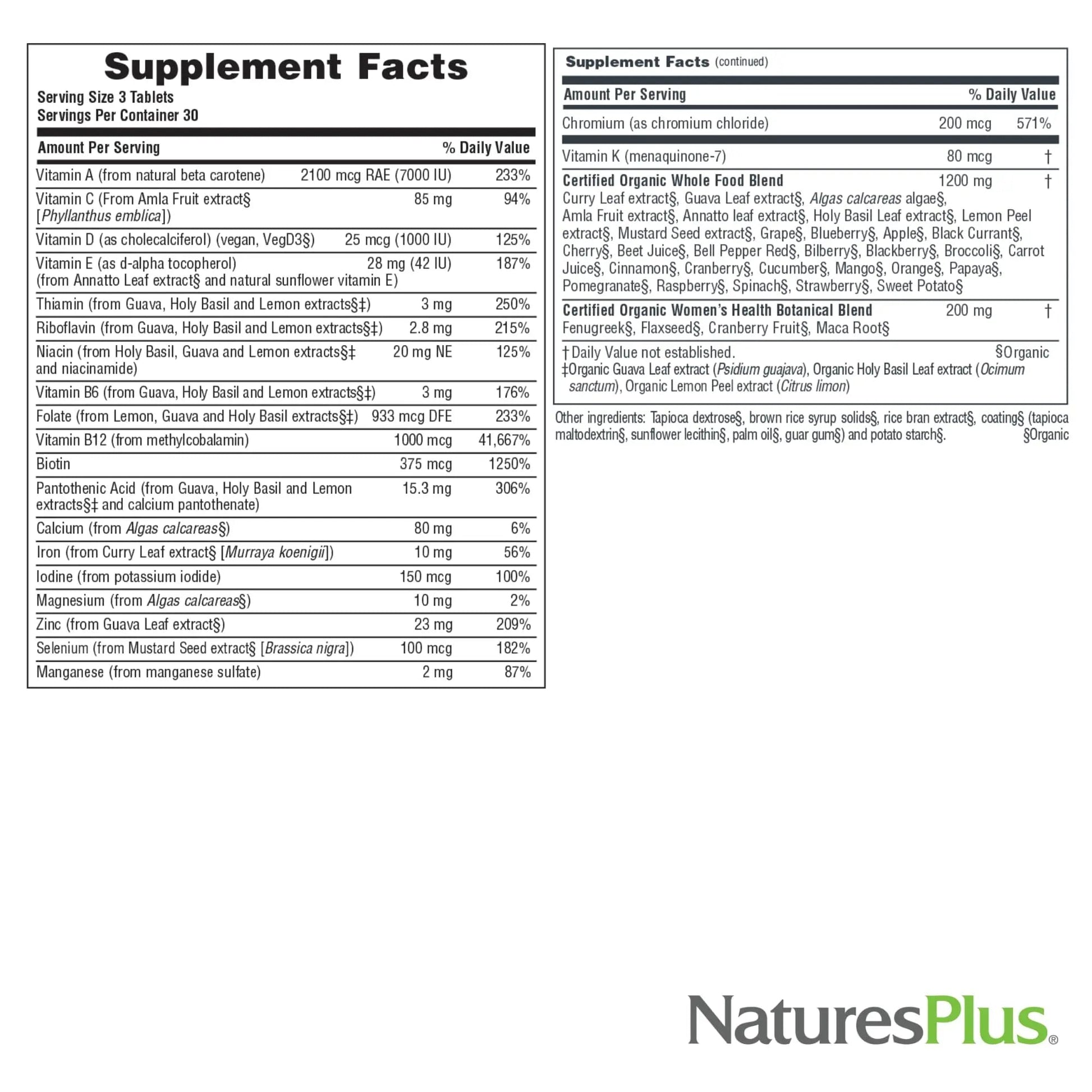 NaturesPlus Source of Life Garden Women’s Multivitamin - 90 Tablets - Supports Energy & Healthy Immune System Nature's PlusAu supplements