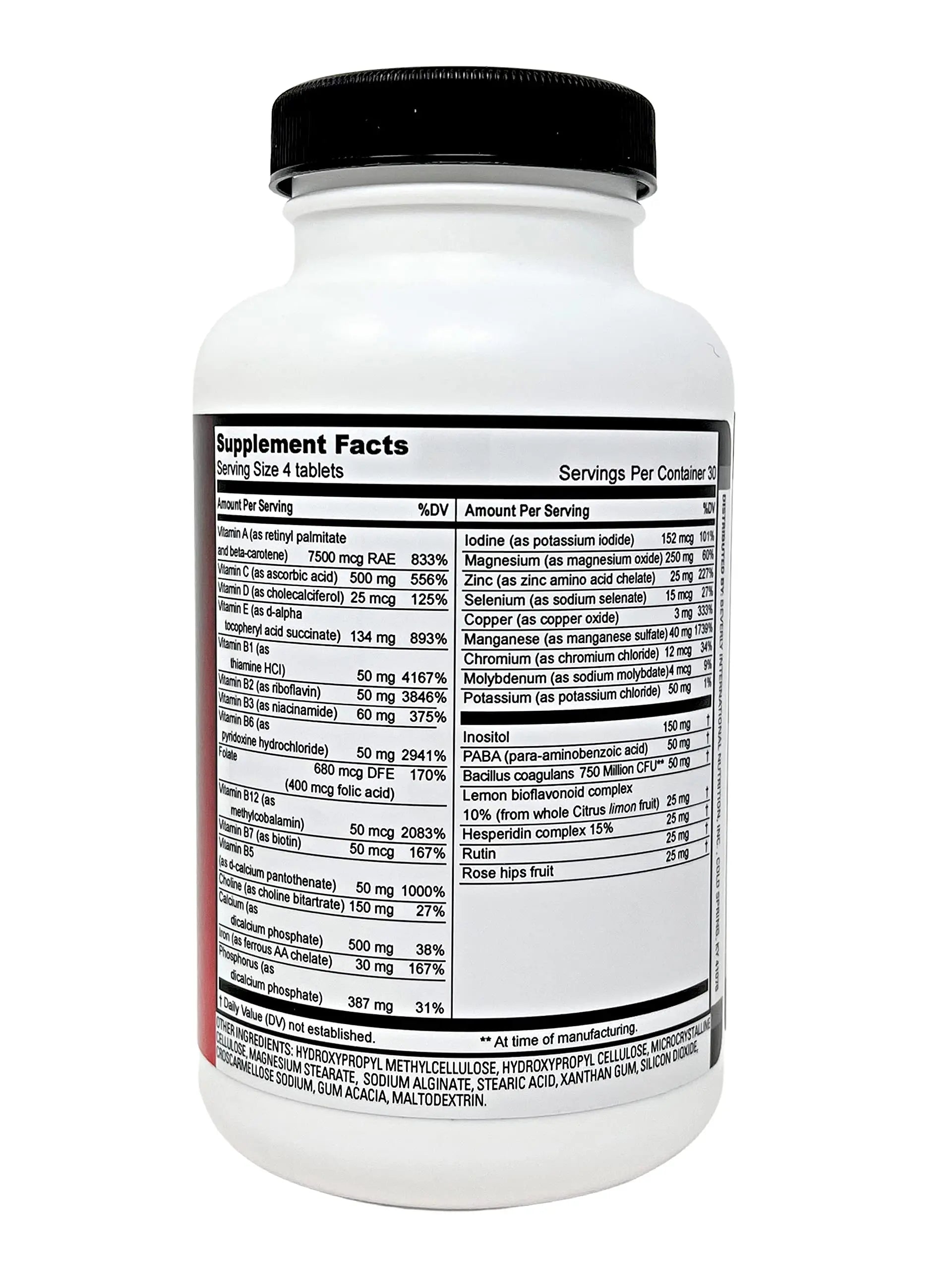 Beverly International Fit Tabs Daily Multi-Vitamin/Mineral with Iron Peptonate,120 Tablets. (30 Servings) Notice The Difference Beverly InternationalAu supplements
