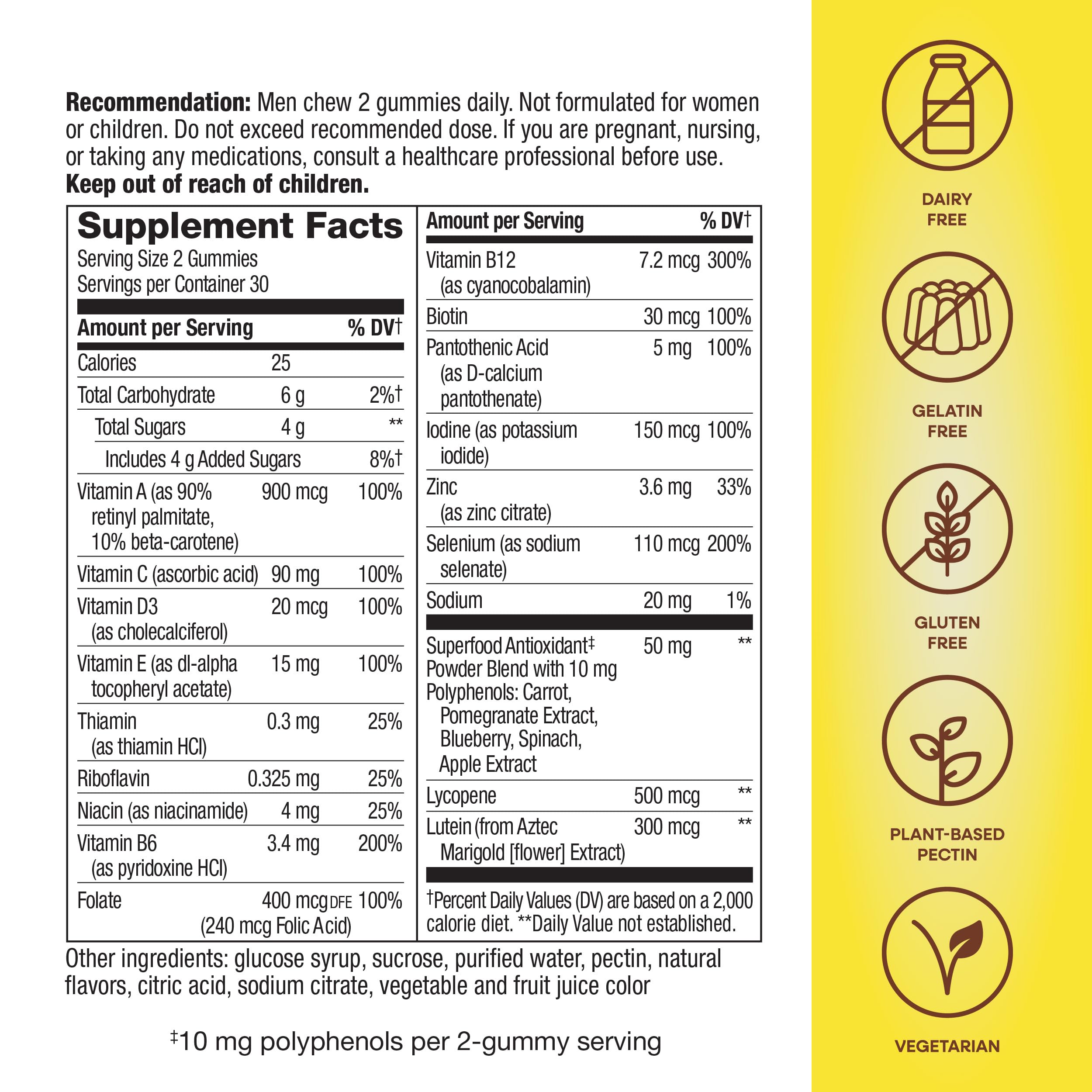 Nature's Way Alive! Men’s 50+ Daily Gummy Multivitamins, Supports Healthy Brain, Eyes, Heart*, B-Vitamins Nature's WayAu supplements