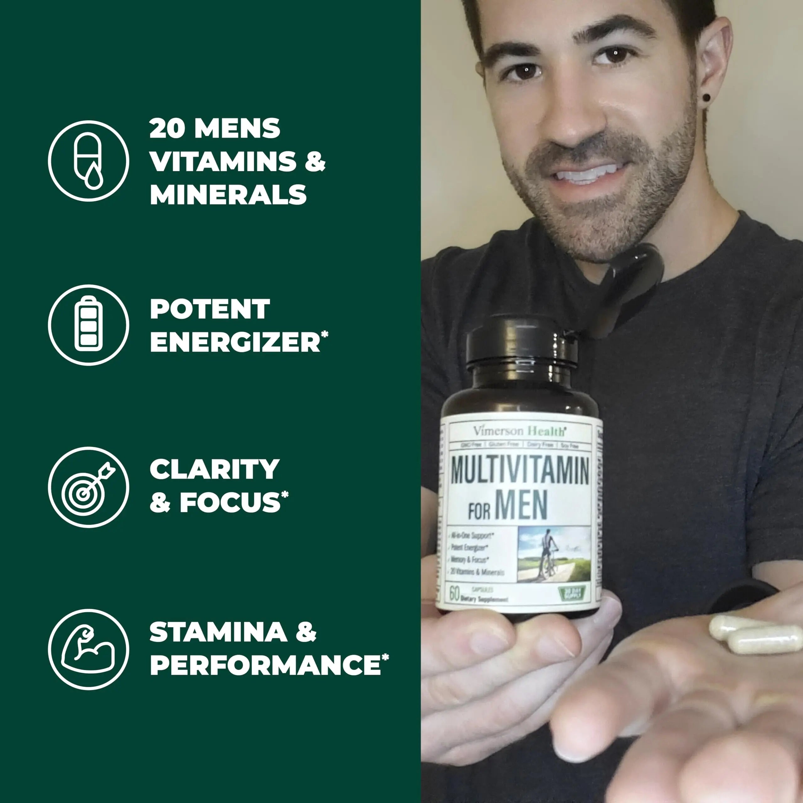 Vimerson Health Multivitamin for Men & Tongkat Ali for Men with Horny Goat Weed, Maca Root Powder, Tribulus Terrestris, Saw Palmetto Extract Vimerson HealthAu supplements