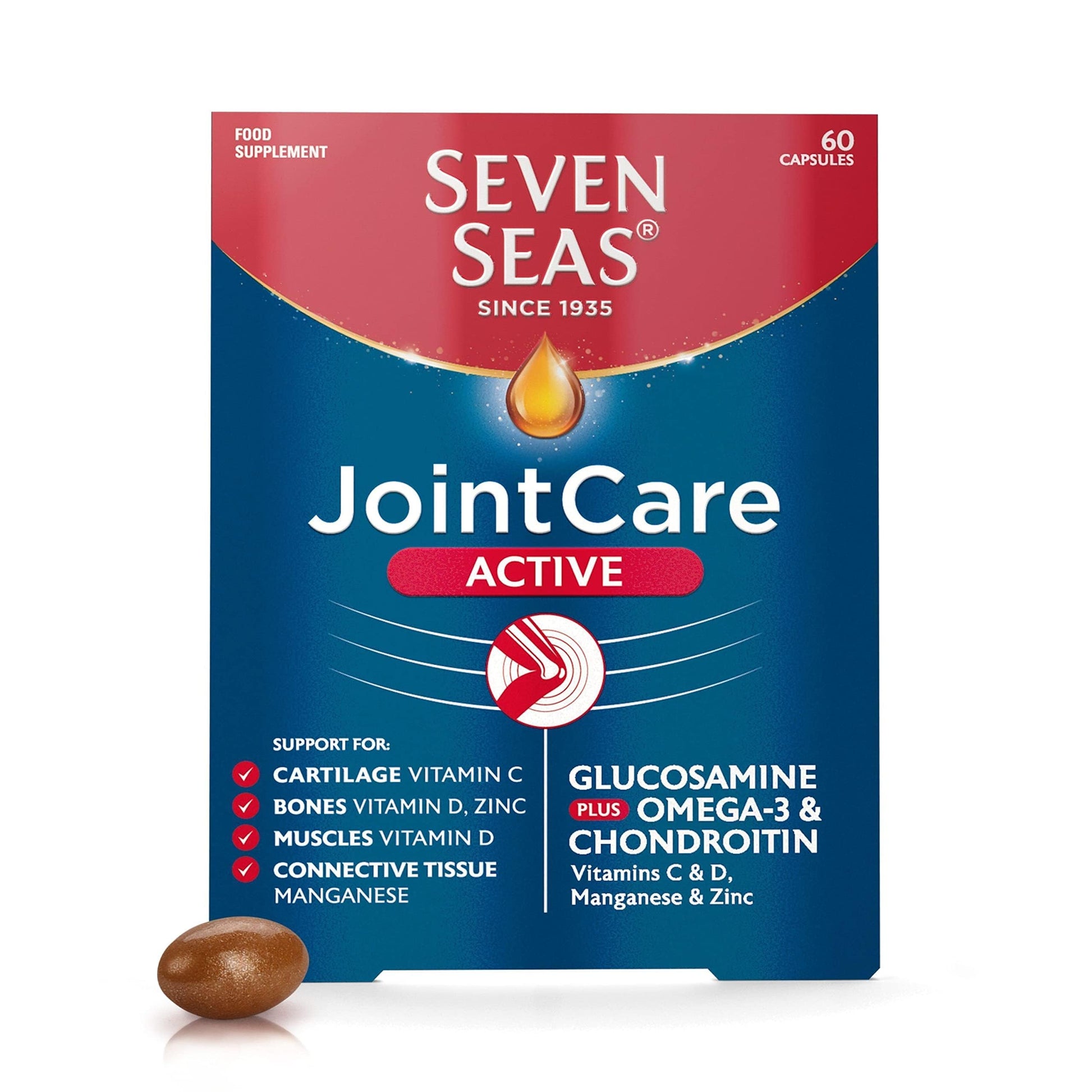Seven Seas JointCare Active, With Glucosamine, Omega-3, Chondroitin, Vitamins C and D Seven SeasUS supplements