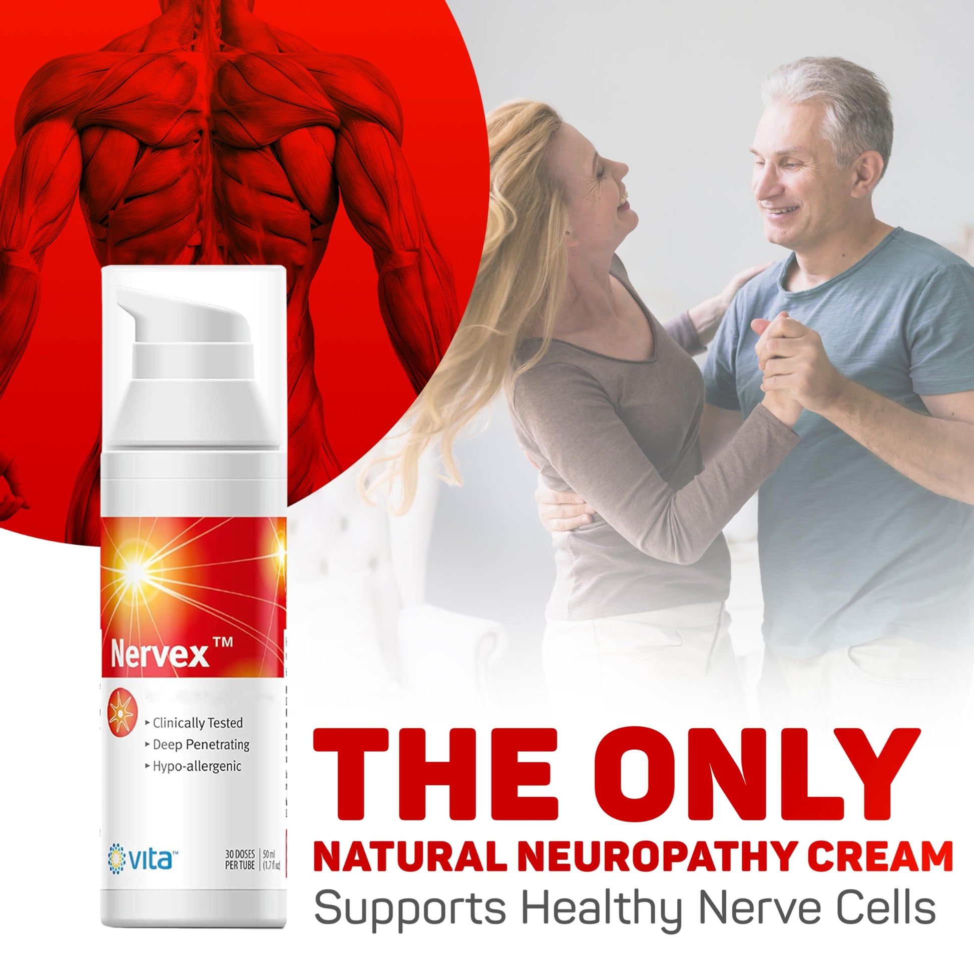 Vita Sciences Nervex Powerful Neuropathy Cream: Advanced Natural Relief for Peripheral Neuropathy, Fibromyalgia, and Fast Comfort Treatment for Feet, Hands, Legs, and Toes Vita SciencesAu supplements