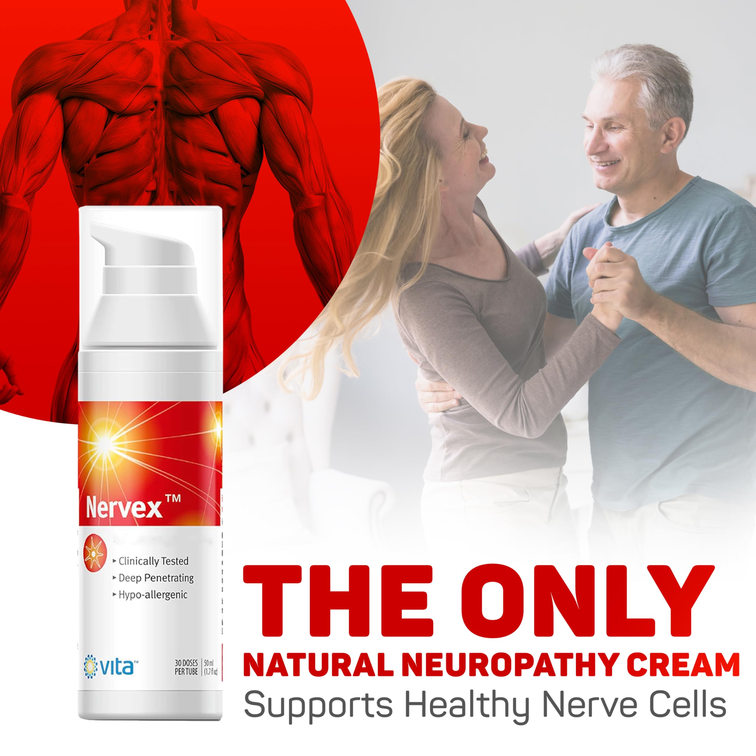 Vita Sciences Nervex Powerful Neuropathy Cream: Advanced Natural Relief for Peripheral Neuropathy, Fibromyalgia, and Fast Comfort Treatment for Feet, Hands, Legs, and Toes Vita SciencesAu supplements