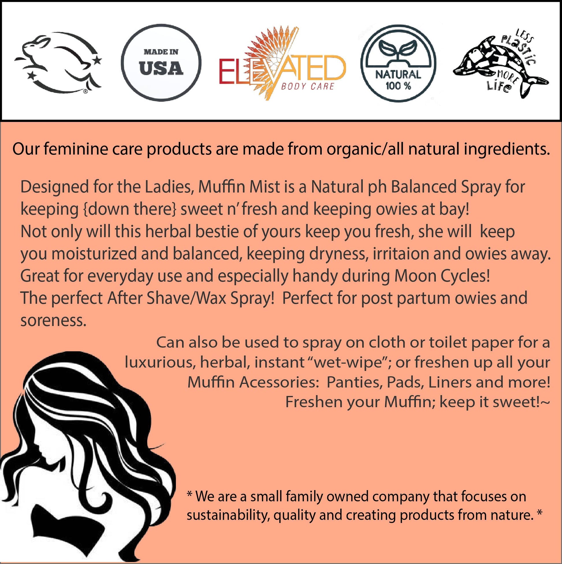 ELEVATED Muffin Mist – Organic Natural Feminine Spray| 5 Scents | Yoni Oil | Vegan | Herbal Infused Oil TaylorsAu supplements