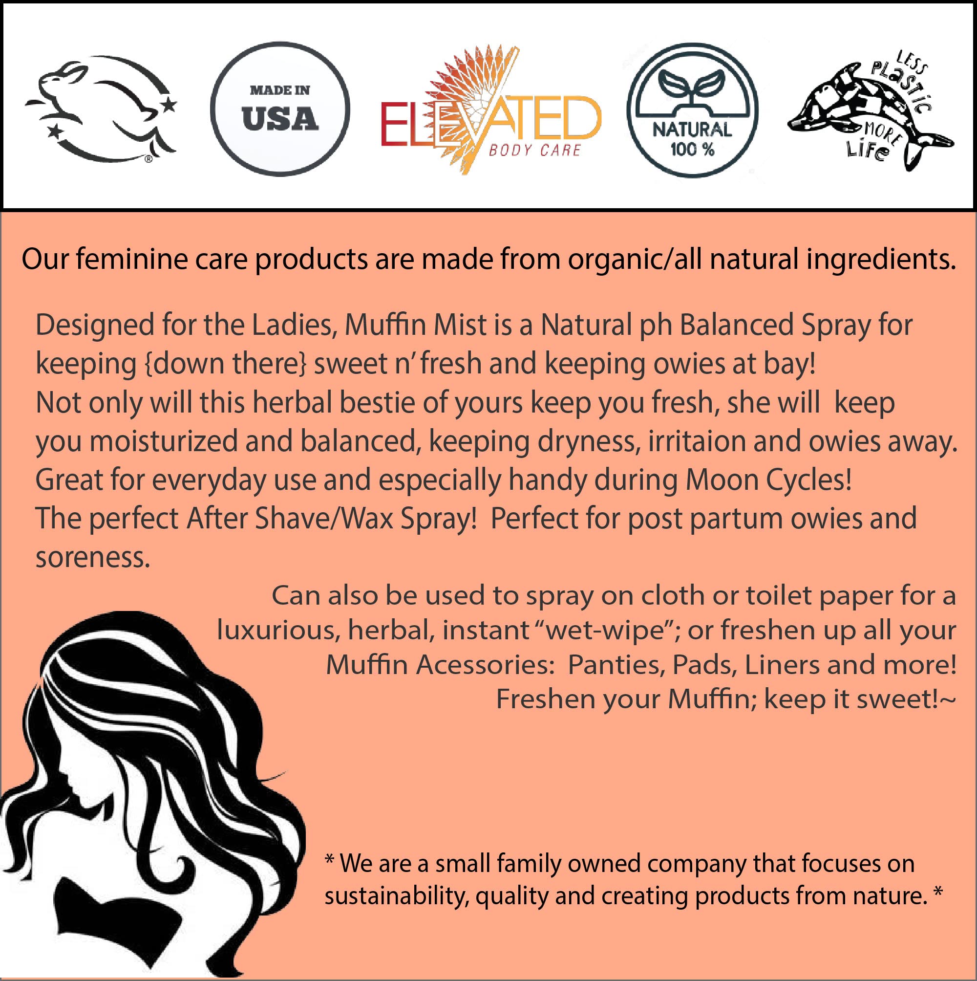 ELEVATED Muffin Mist – Organic Natural Feminine Spray| 5 Scents | Yoni Oil | Vegan | Herbal Infused Oil TaylorsAu supplements