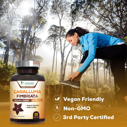 Pure Caralluma Fimbriata Extract Highly Concentrated 1200mg - Natural Endurance Support Nature's NutritionUS supplements
