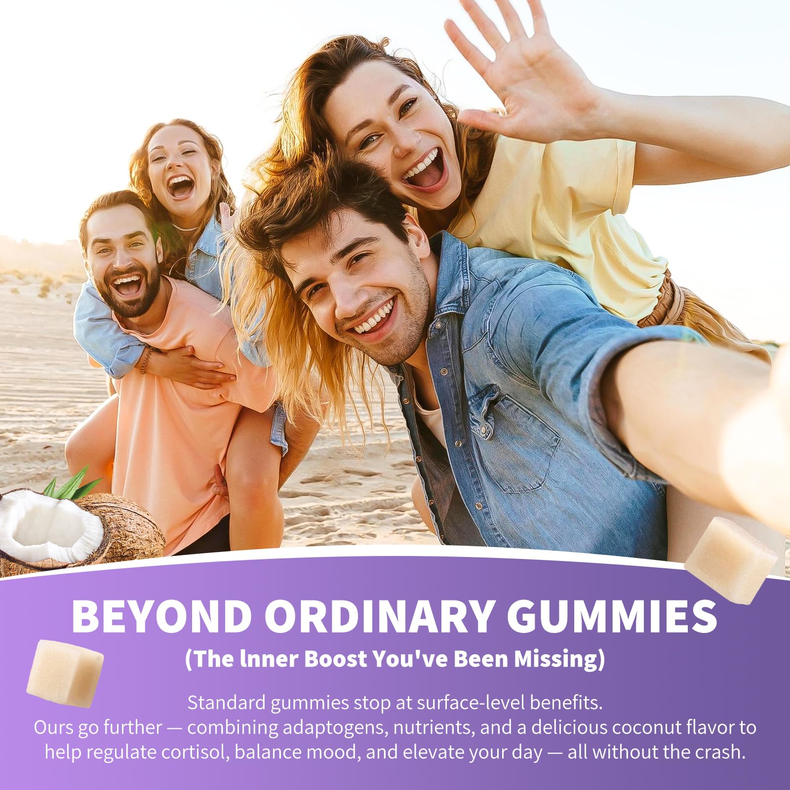 Cortisol Gummies for Women - Cortisol Supplements with Magnesium Glycinate, Ashwagandha, L-Theanine, Vitamin B Complex for Relaxation, Sleep, Calm Mood & Focus - Vegan, Sugar Free Coconut Flavor GZ HAOYUANAu supplements